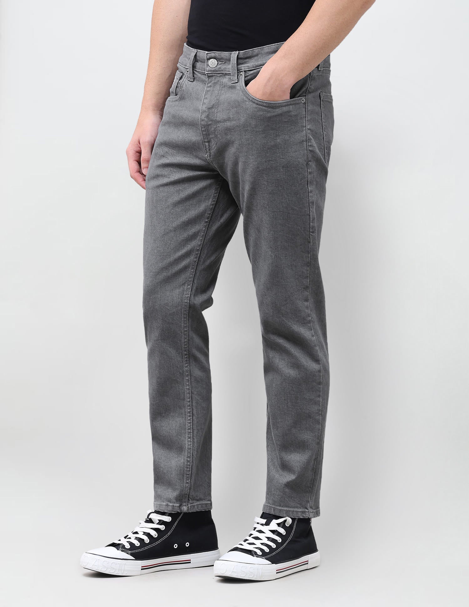 Solid Slim Tapered Jeans Grey - U.S. Polo Assn. India | Large