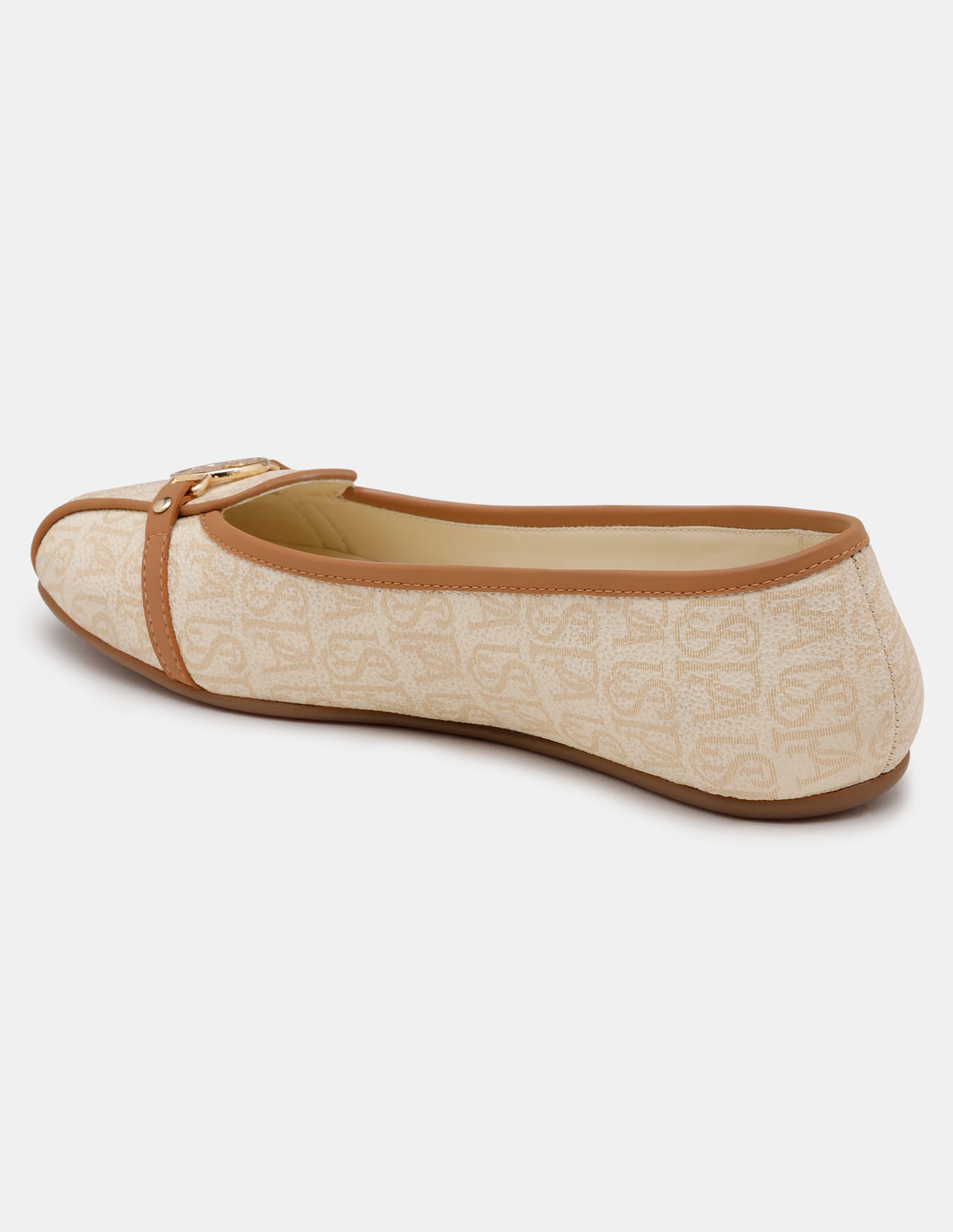 Women Alina 3.0 Brand Printed Round Toe Ballerinas Off White - U.S. Polo Assn. India | Large