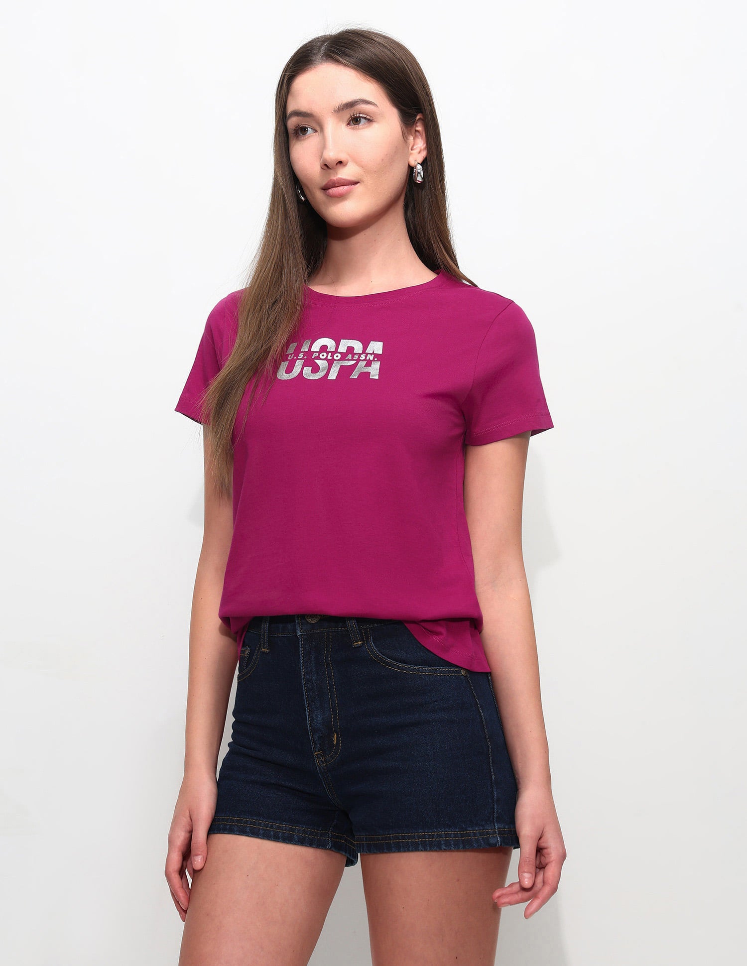 Regular Fit Brand Printed T-Shirt Purple - U.S. Polo Assn. India | Large