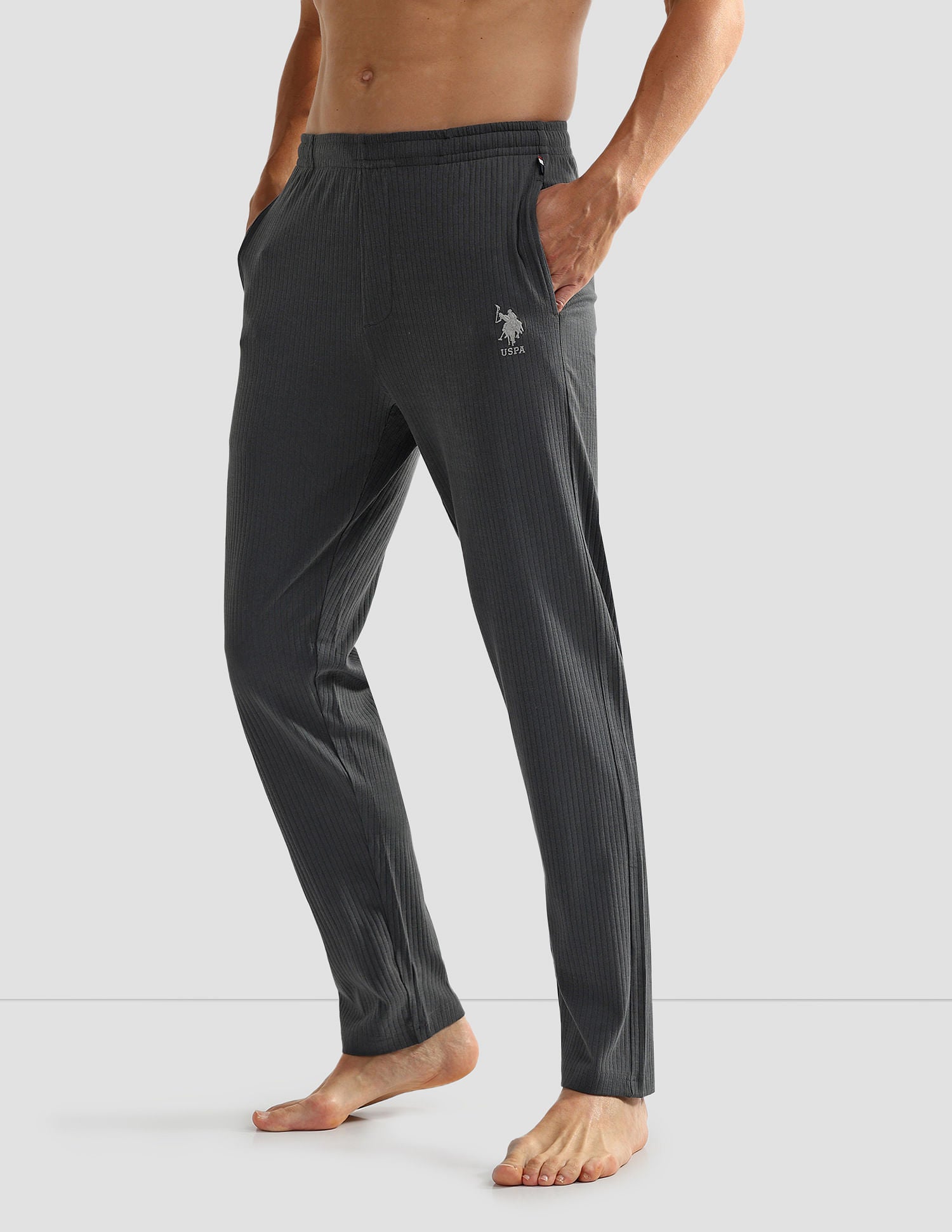 All Over Check OELP4 Lounge Track Pants - Pack Of 1 Iron Gate - U.S. POLO ASSN. | Large