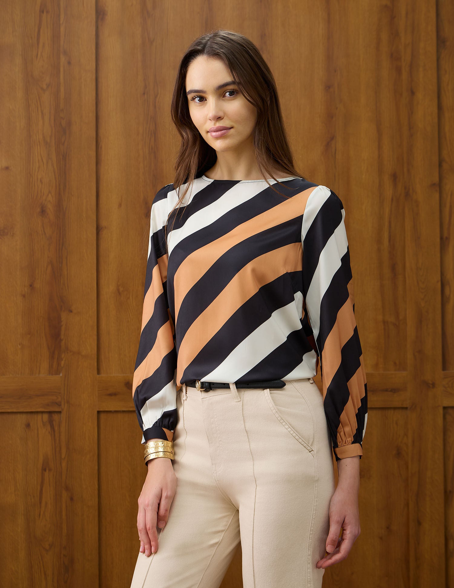 Diagonal Striped Regular Fit Top Multi-colour - U.S. Polo Assn. India | Large