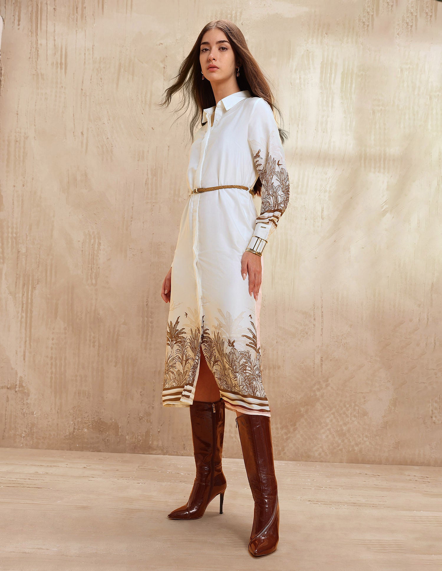 Tropical Printed Shirt Dress Iguana - U.S. POLO ASSN. | Large