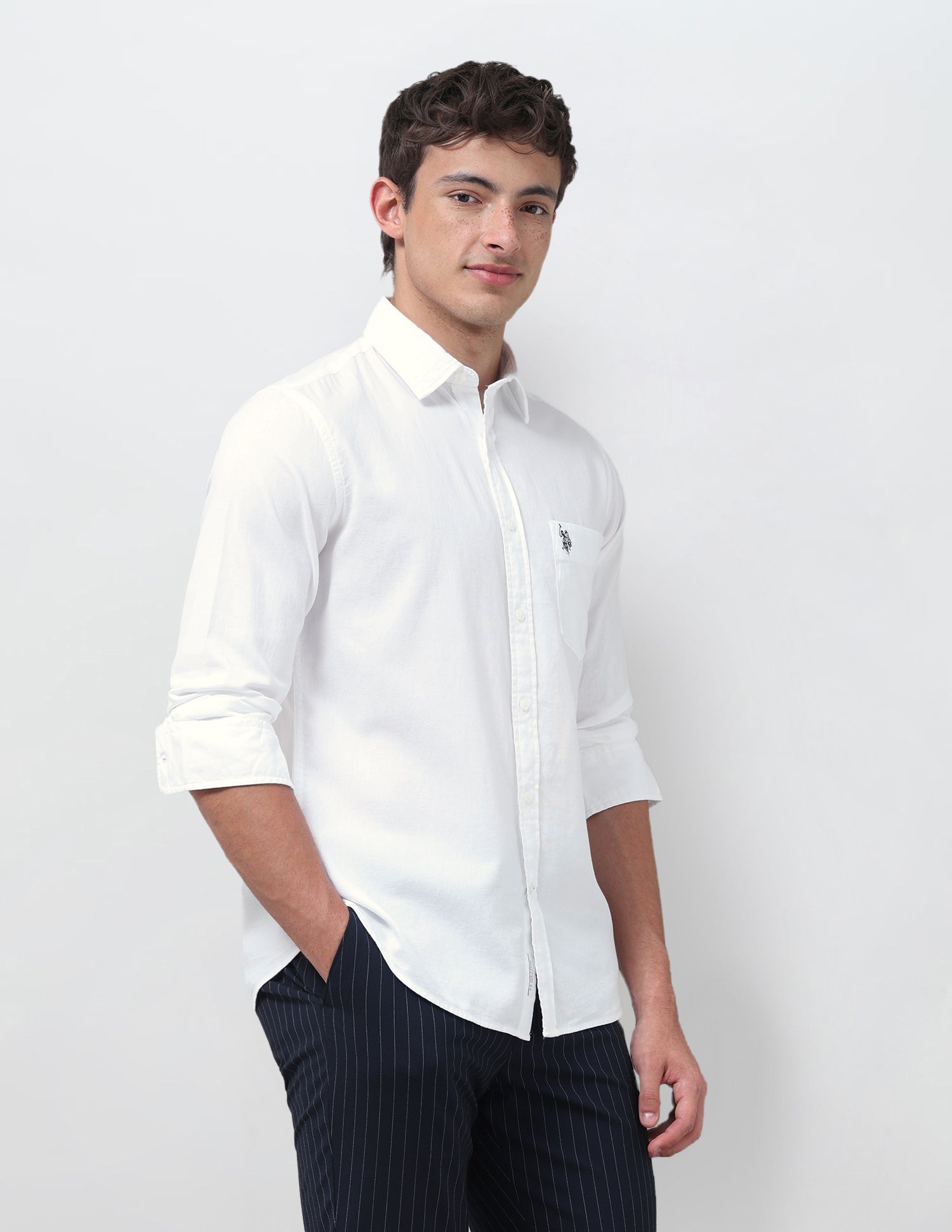 Solid Tailored Fit Shirt White - U.S. Polo Assn. India | Large