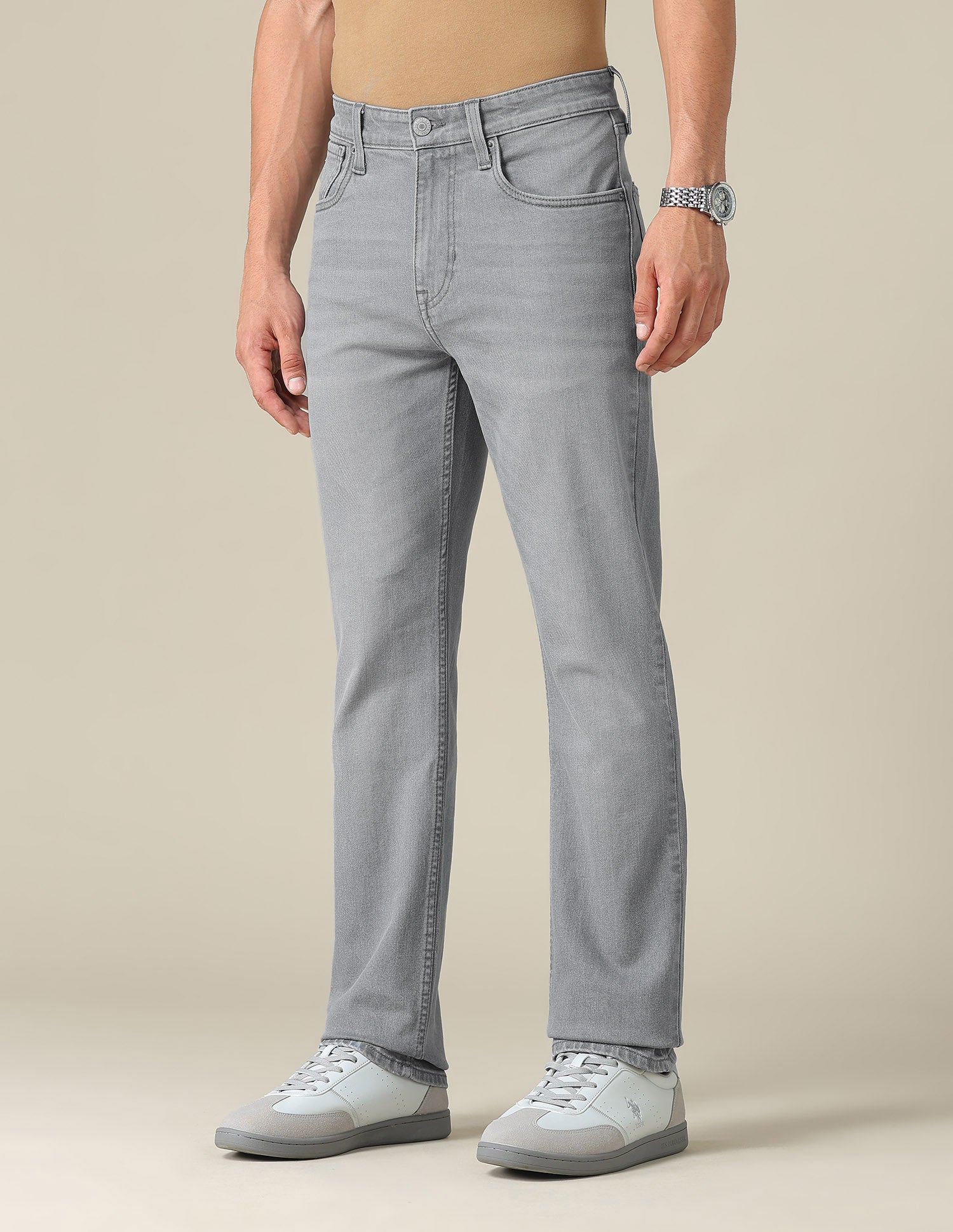 Harold Slim Straight Fit Grey Jeans Grey - U.S. POLO ASSN. | Large