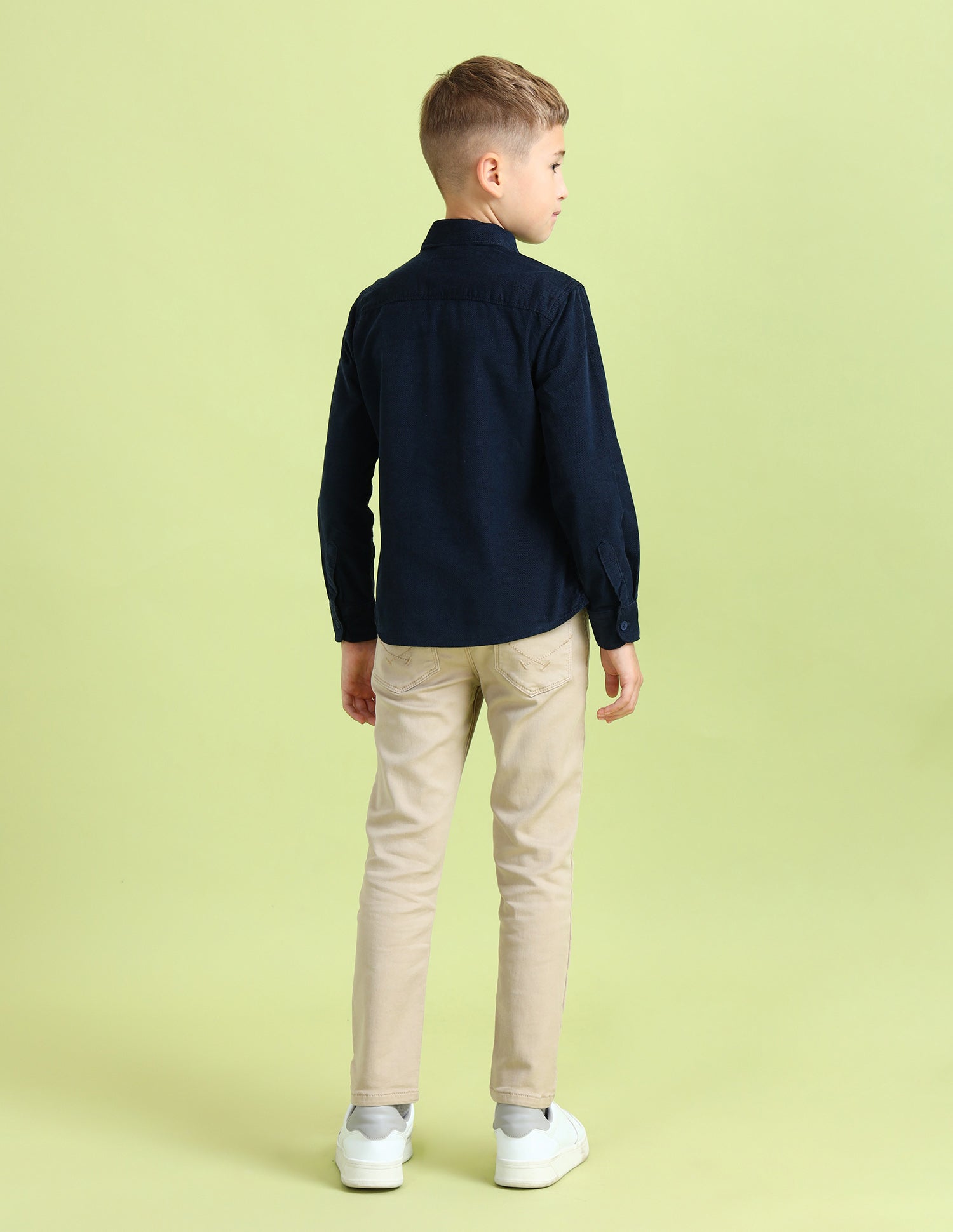 Boys Textured Regular Fit Shirt Navy - U.S. POLO ASSN. | Large