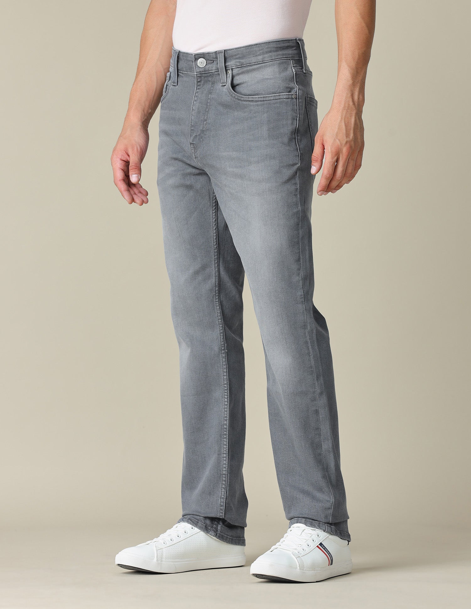 Harold Slim Straight Fit Whiskered Jeans Grey - U.S. POLO ASSN. | Large