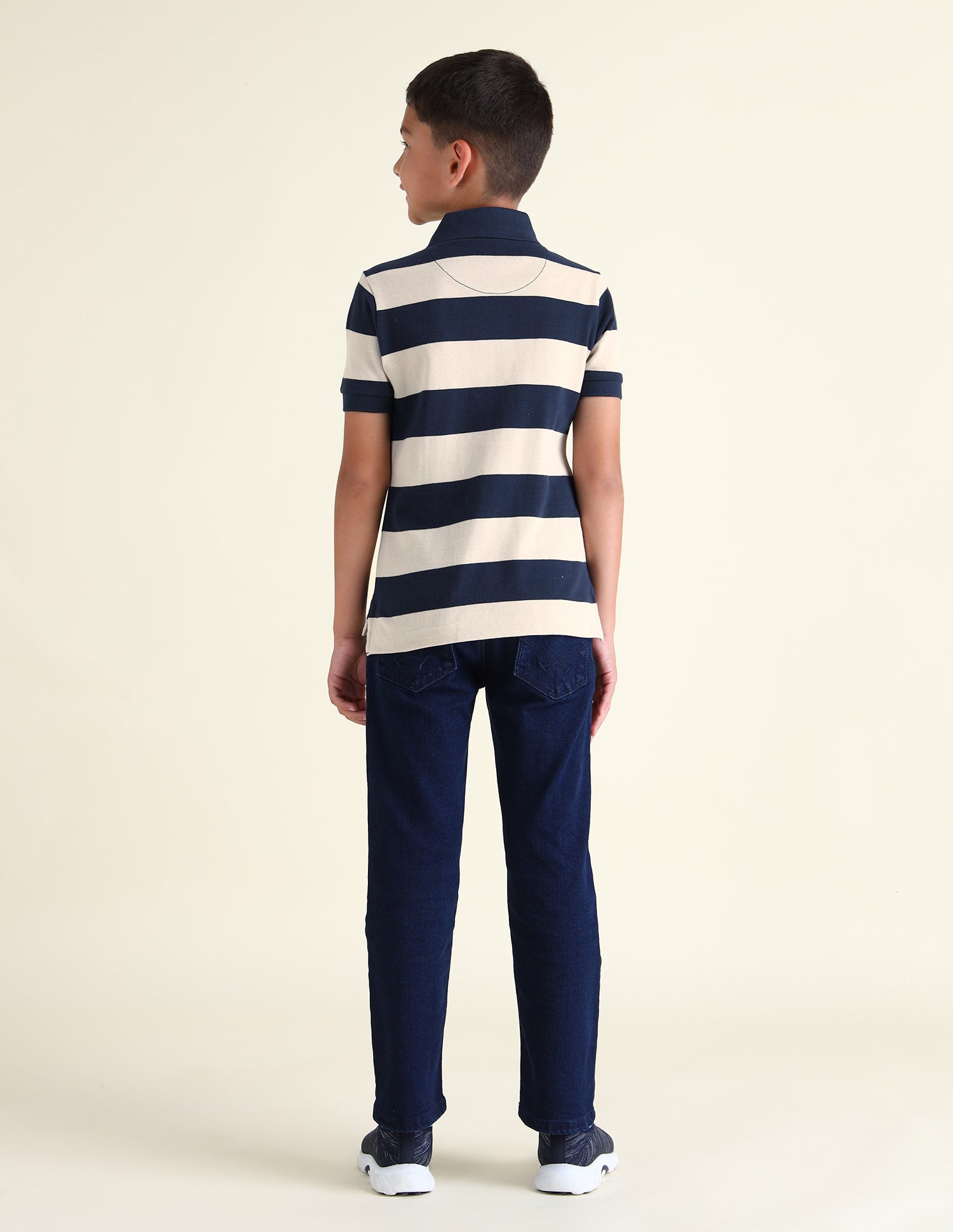 Boys Horizontal Striped Regular Fit Polo Shirts Navy - U.S. POLO ASSN. | Large