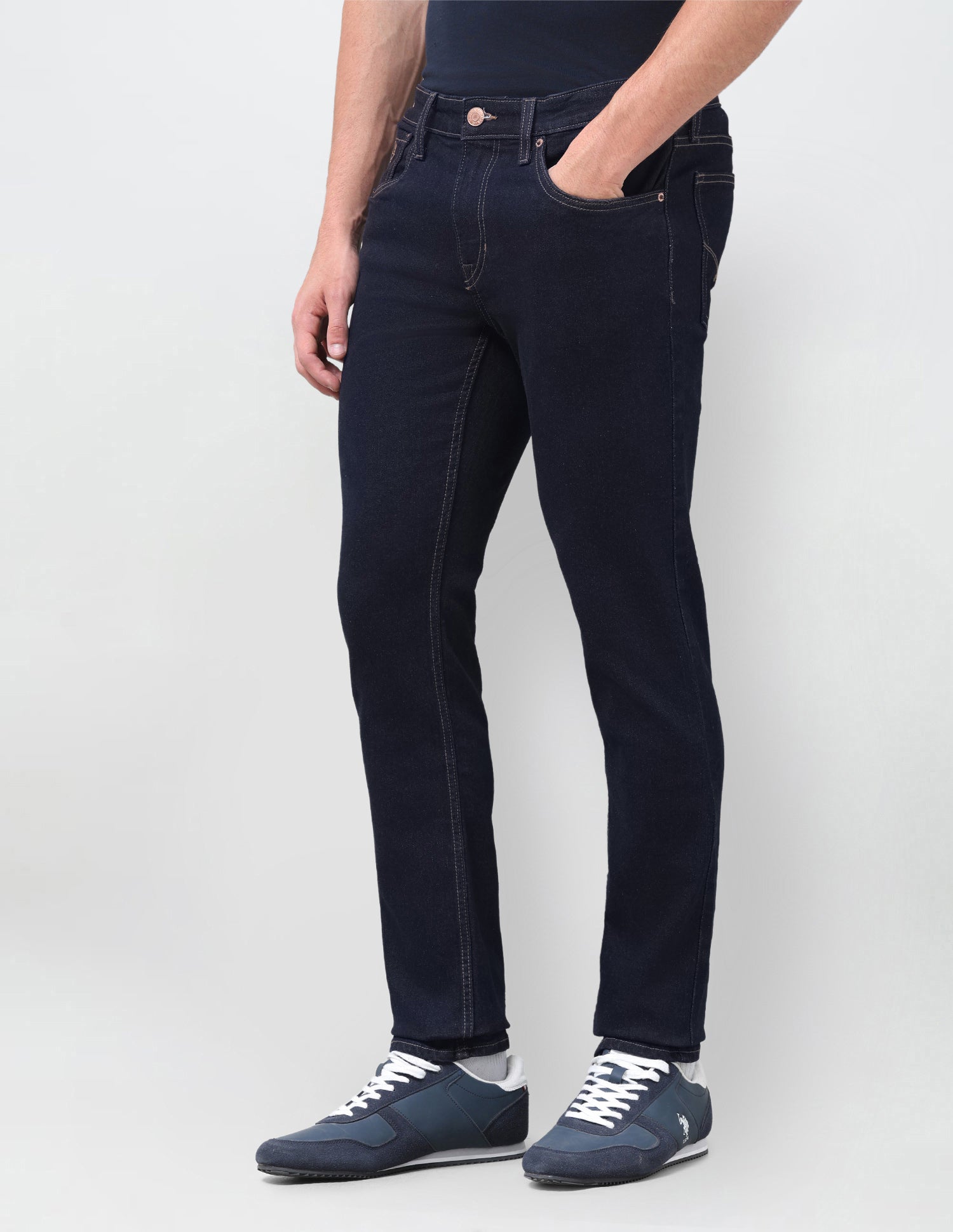 Brandon Slim-Tapered Fit Blue Jeans Dark Indigo - U.S. Polo Assn. India | Large