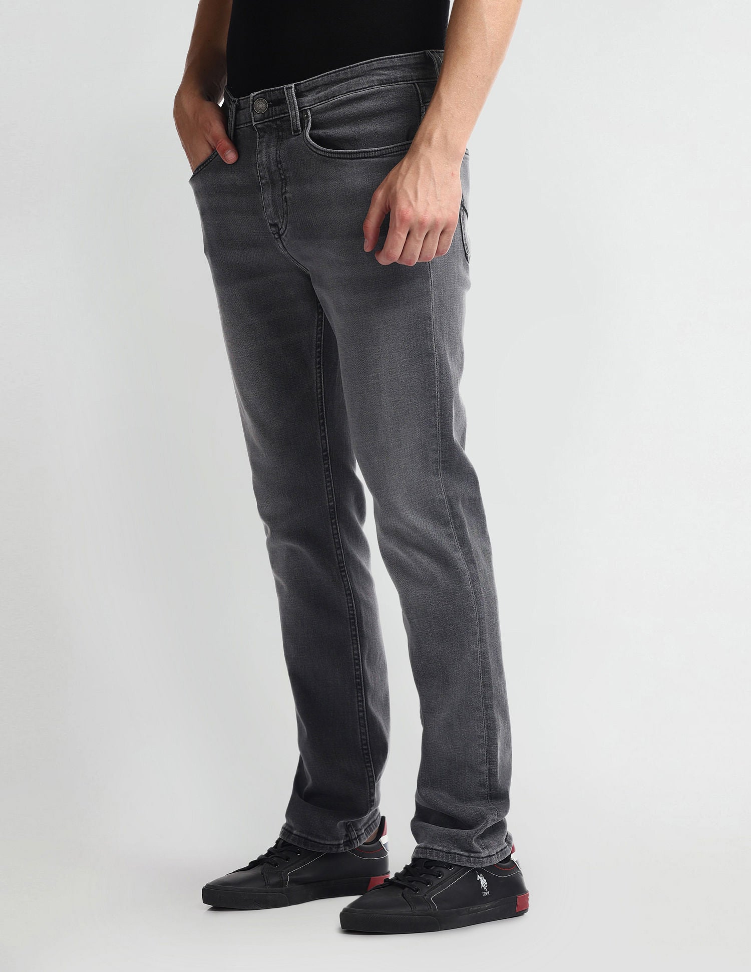 Harold Slim Straight Fit Black Jeans Grey - U.S. POLO ASSN. | Large