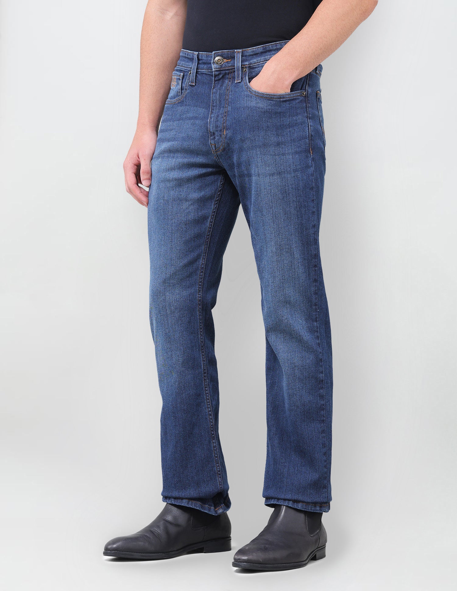 Connor Bootcut Fit Blue Jeans Mid Blue - U.S. Polo Assn. India | Large