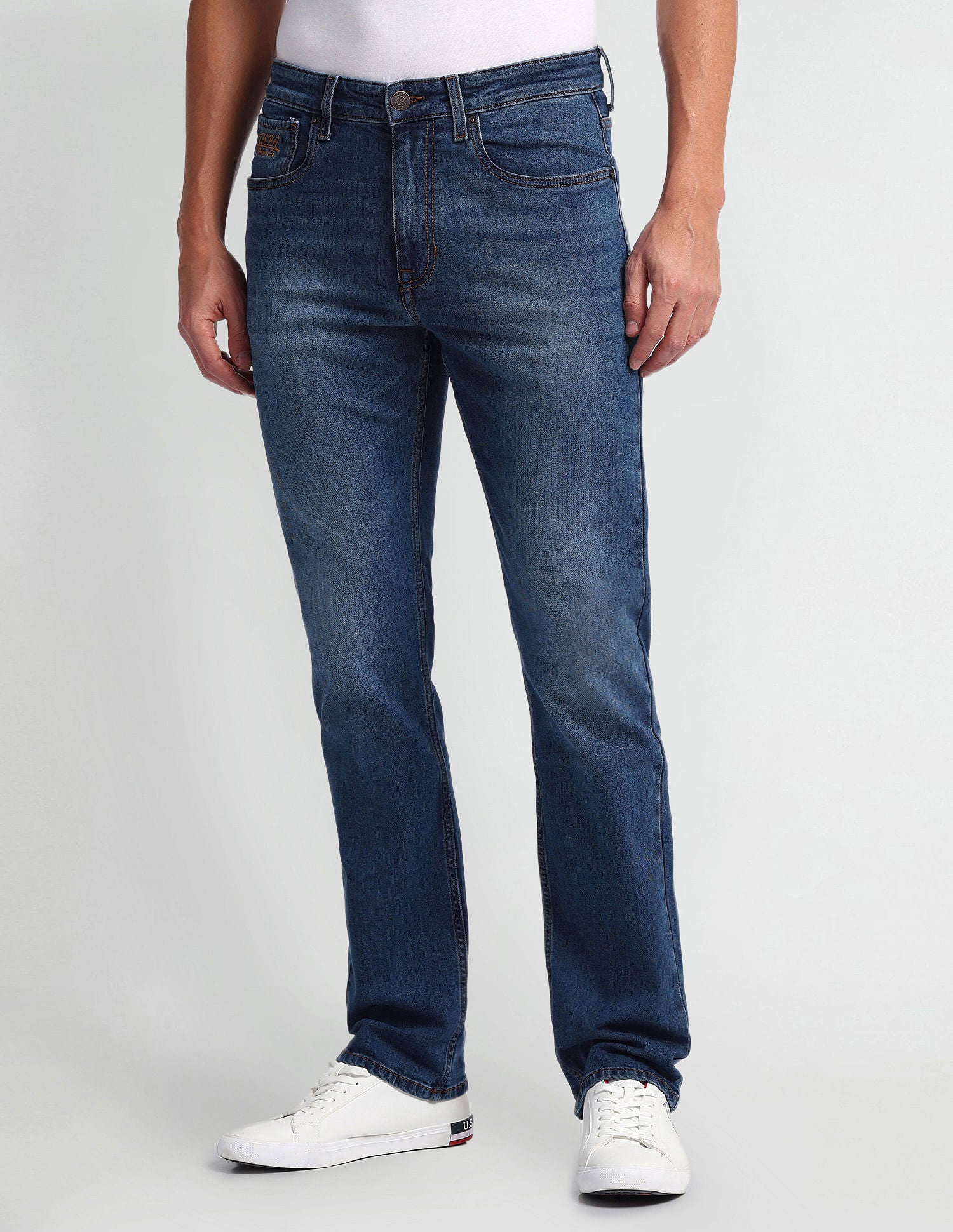 Harold Slim Straight Blue Jeans Blue - U.S. Polo Assn. India | Large