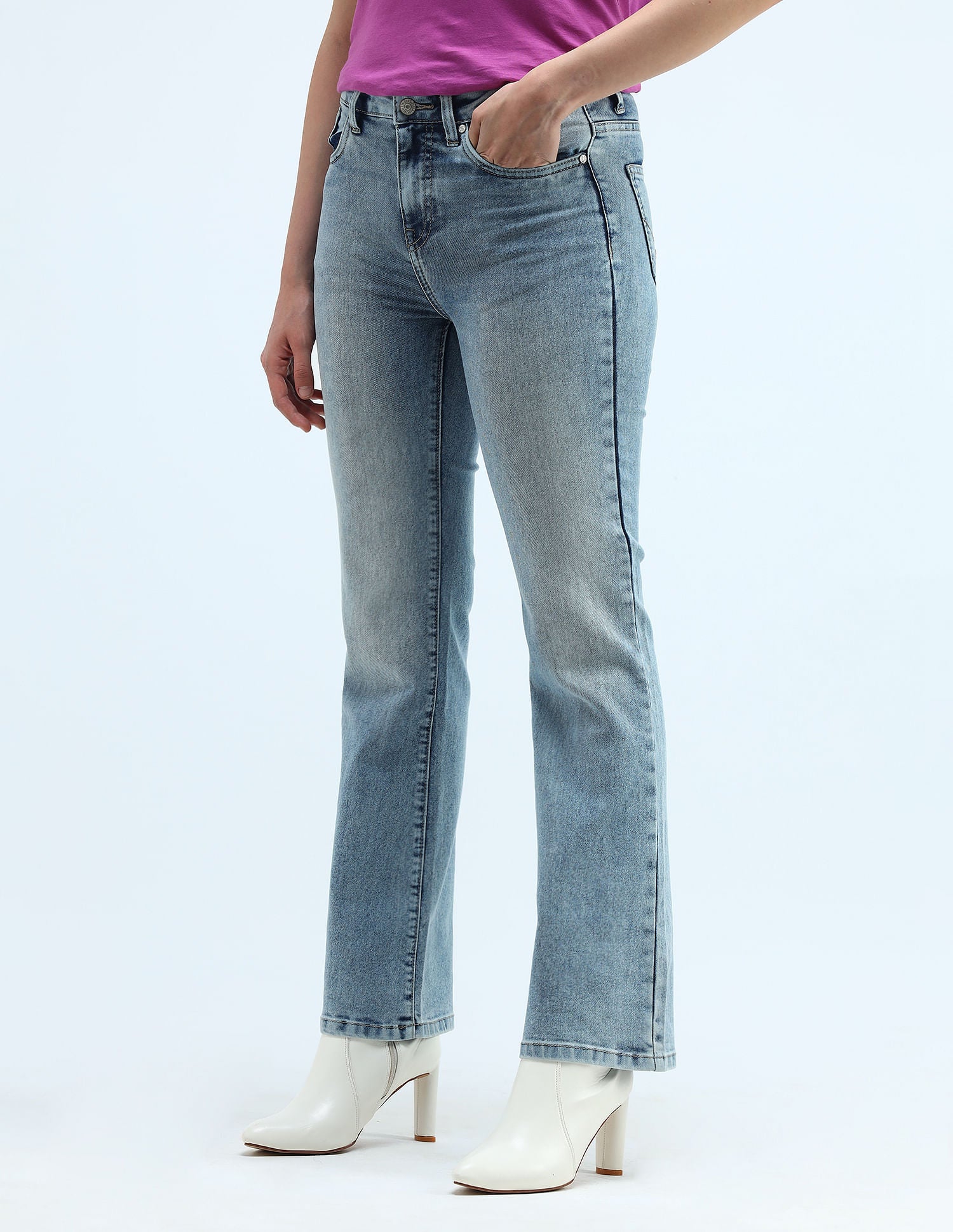 Mid Rise Boot Cut Jeans Light Blue - U.S. Polo Assn. India | Large