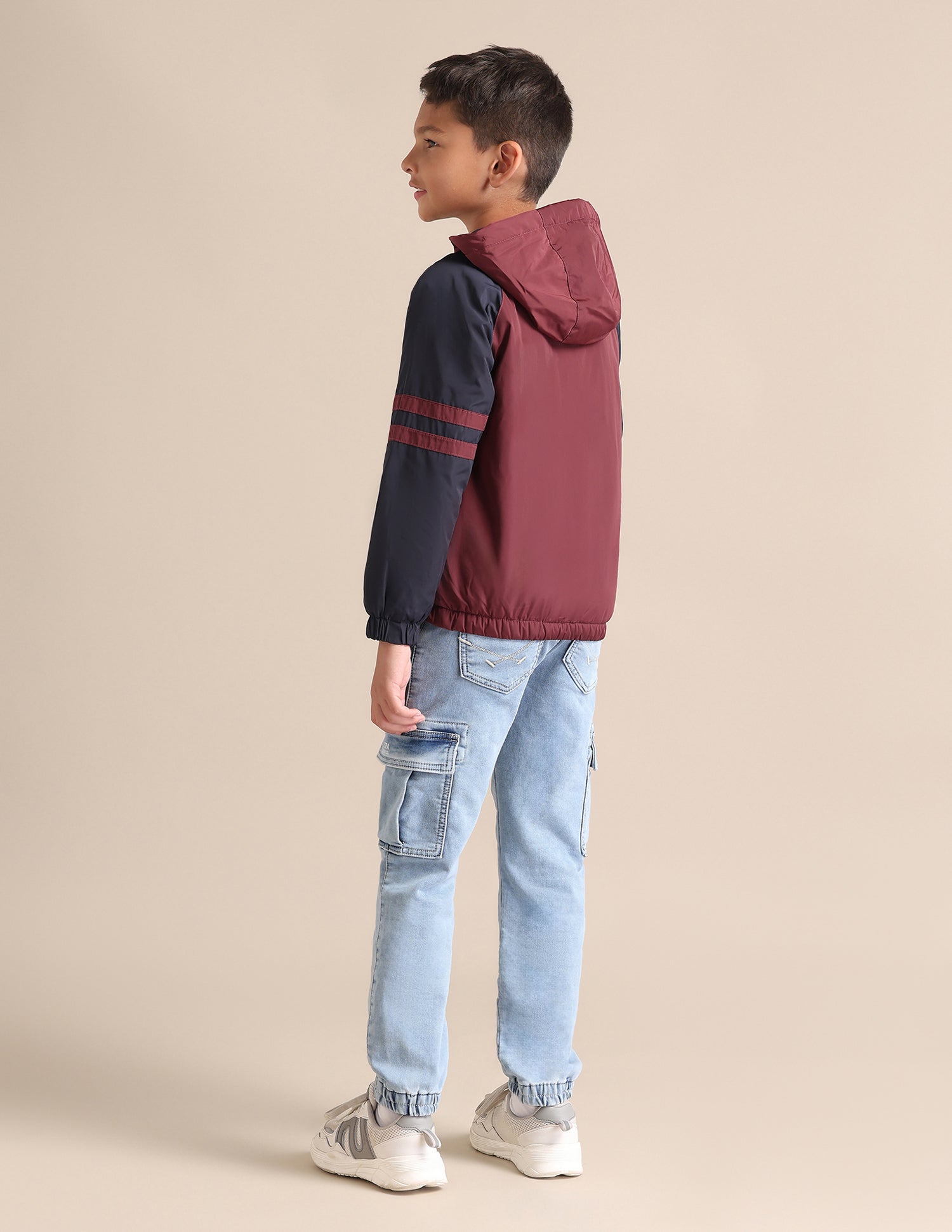 Boys Colour Blocked Hooded Jacket Maroon - U.S. POLO ASSN. | Large