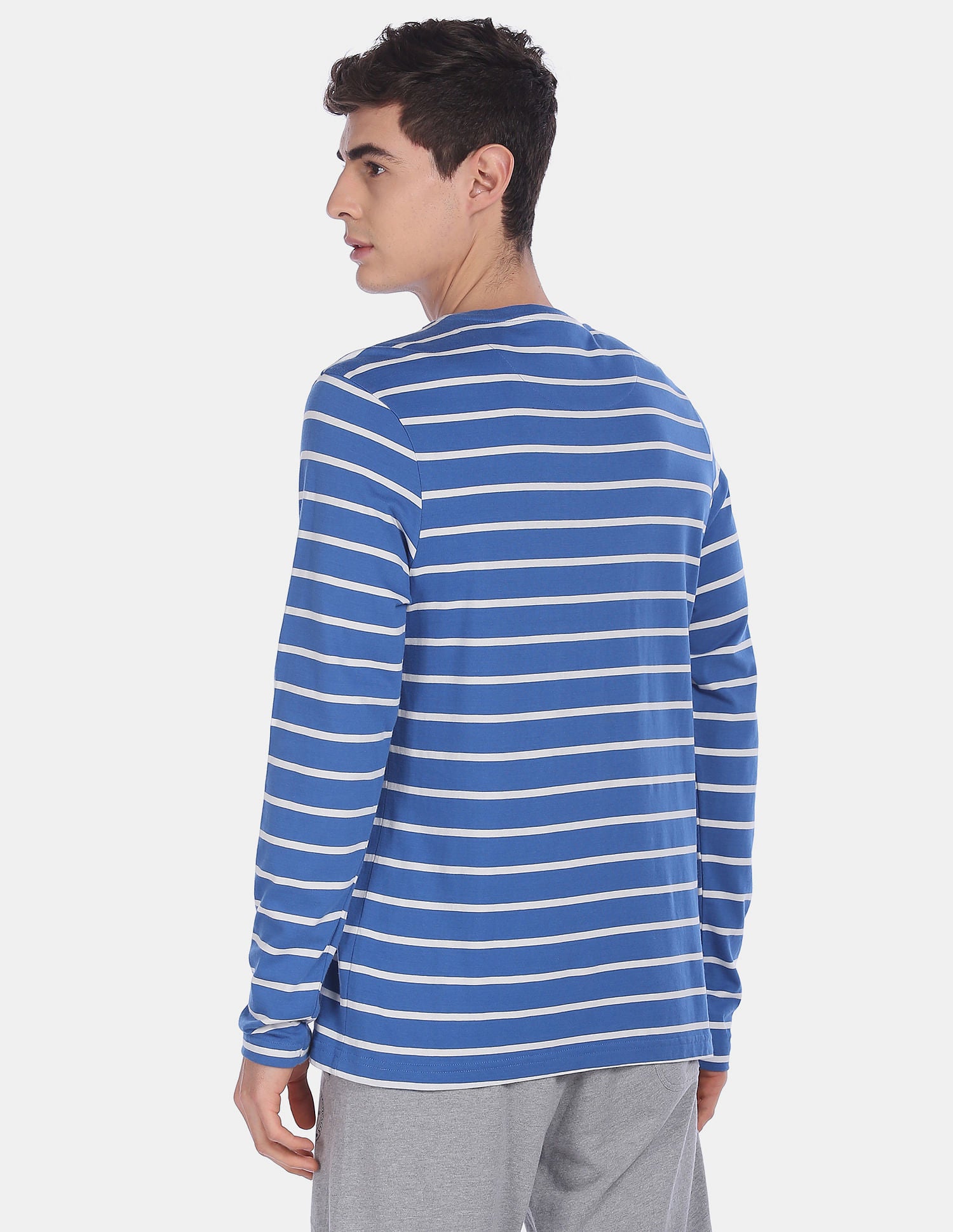 Comfort Fit Stripe Cotton I689 Lounge T-Shirt - Pack Of 1 Blue - U.S. POLO ASSN. | Large