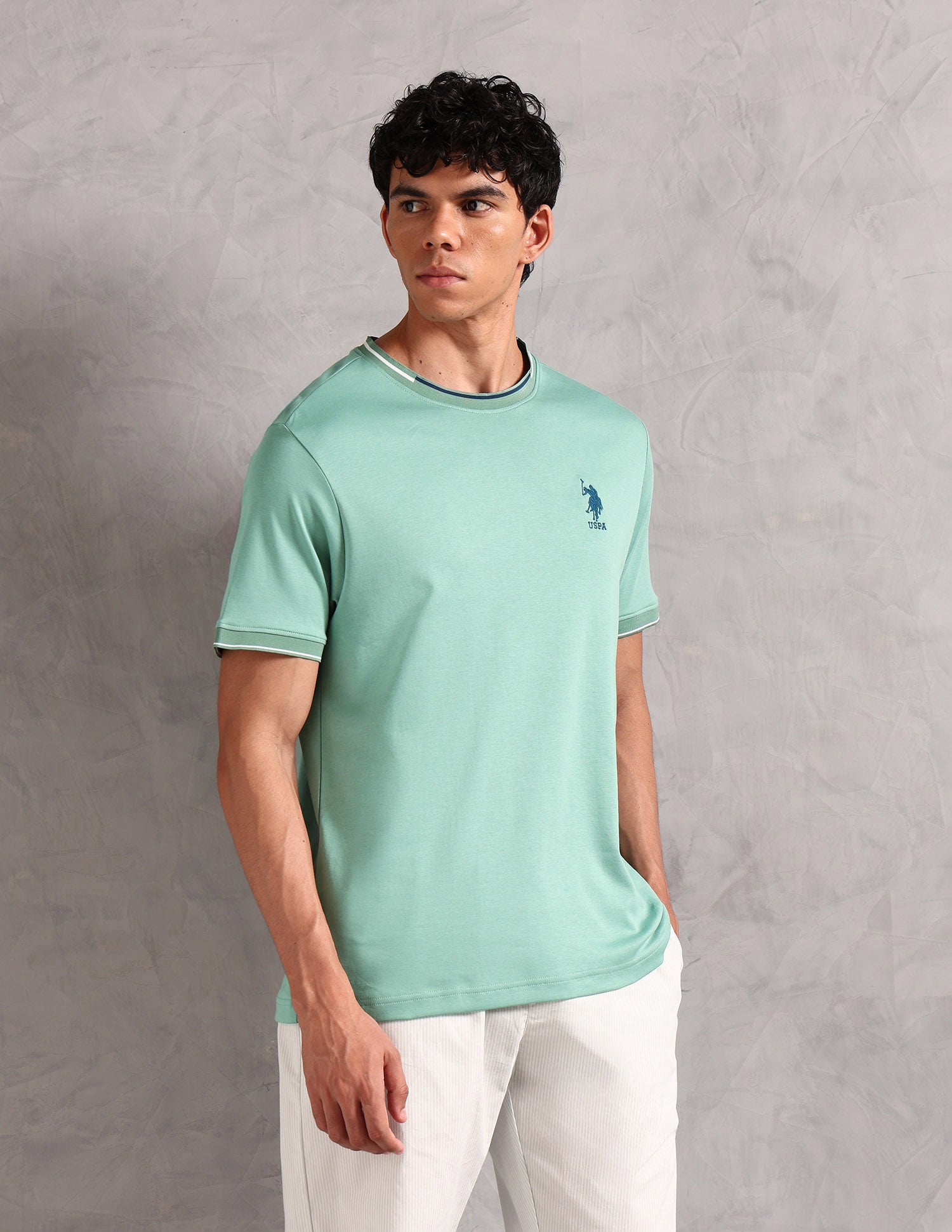 Crew Neck Comfort Fit OEE08 Lounge T-Shirt - Pack Of 1 Feldspar - U.S. POLO ASSN. | Large