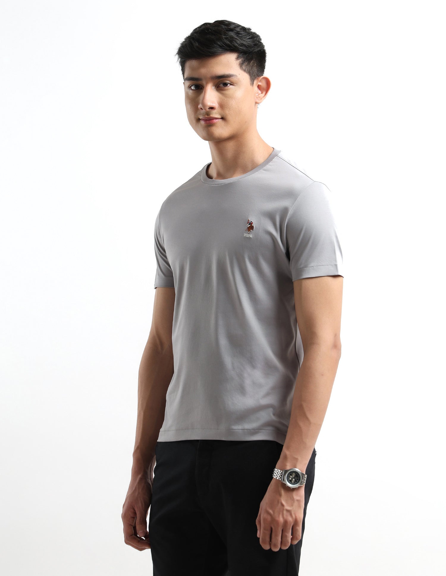 Regular Fit Solid T-shirt Light Grey - U.S. POLO ASSN. | Large