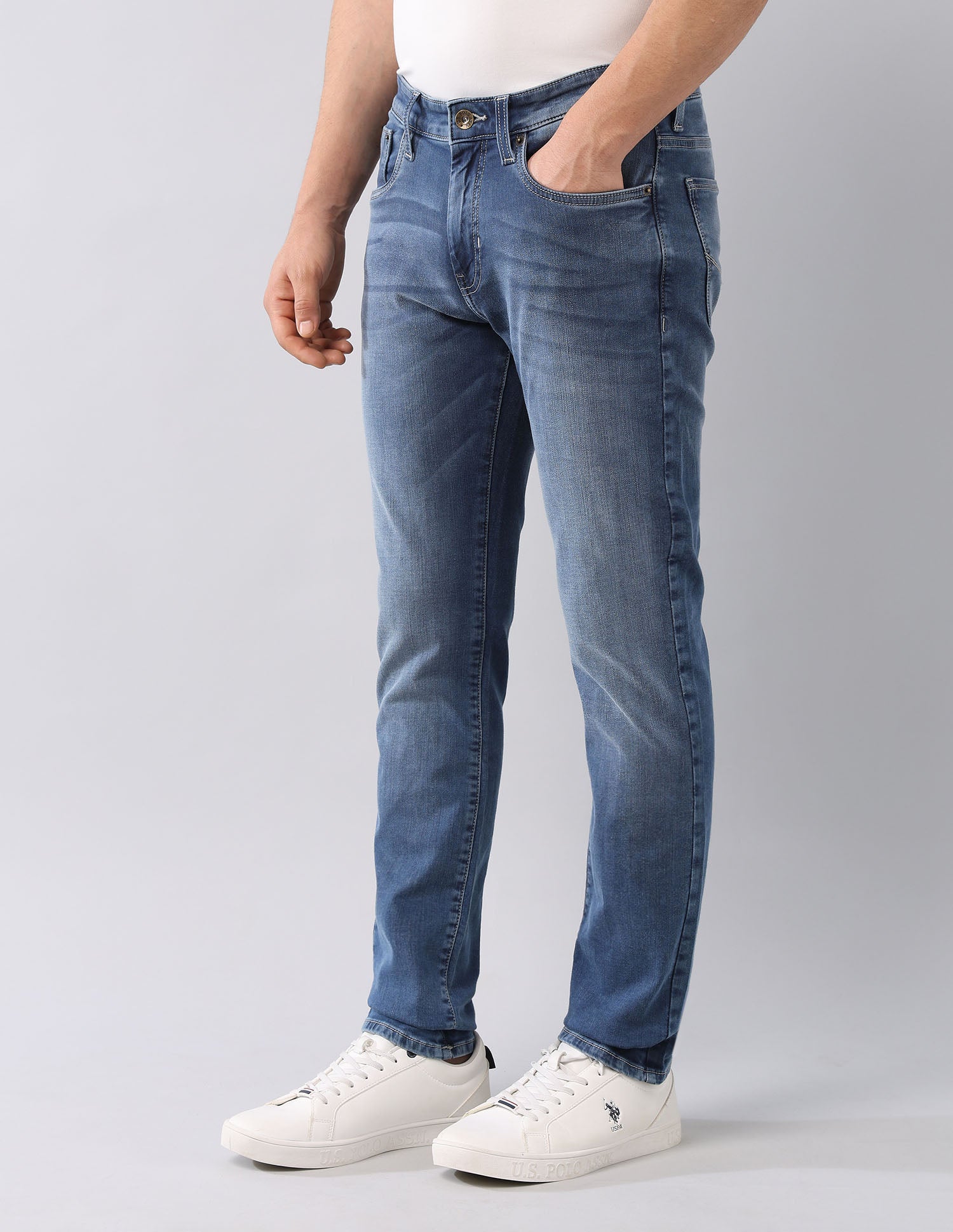 Brandon Slim-Tapered Fit Super Stretch Jeans Blue - U.S. Polo Assn. India | Large