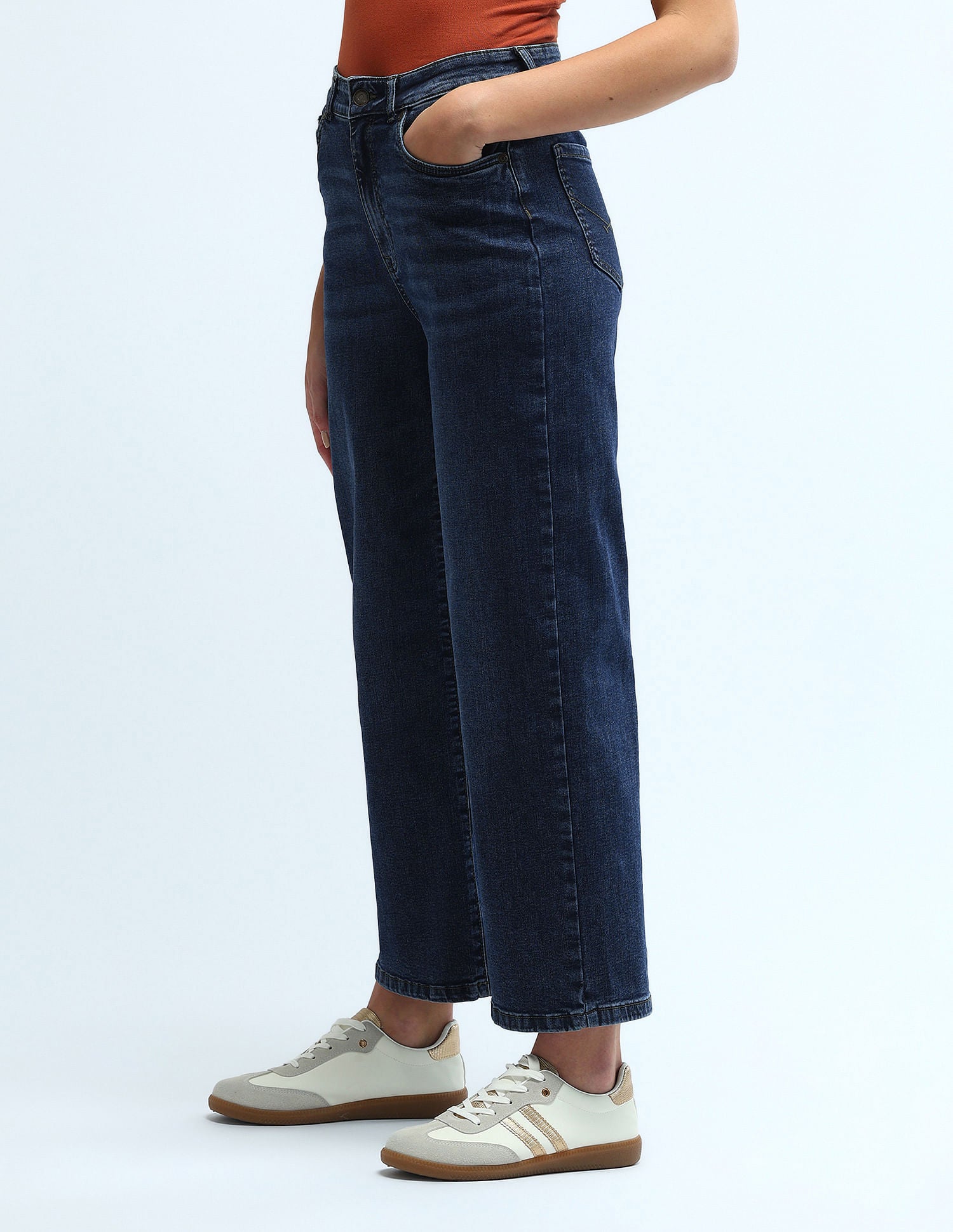 High Rise Wide Leg Jeans Dark Blue - U.S. Polo Assn. India | Large