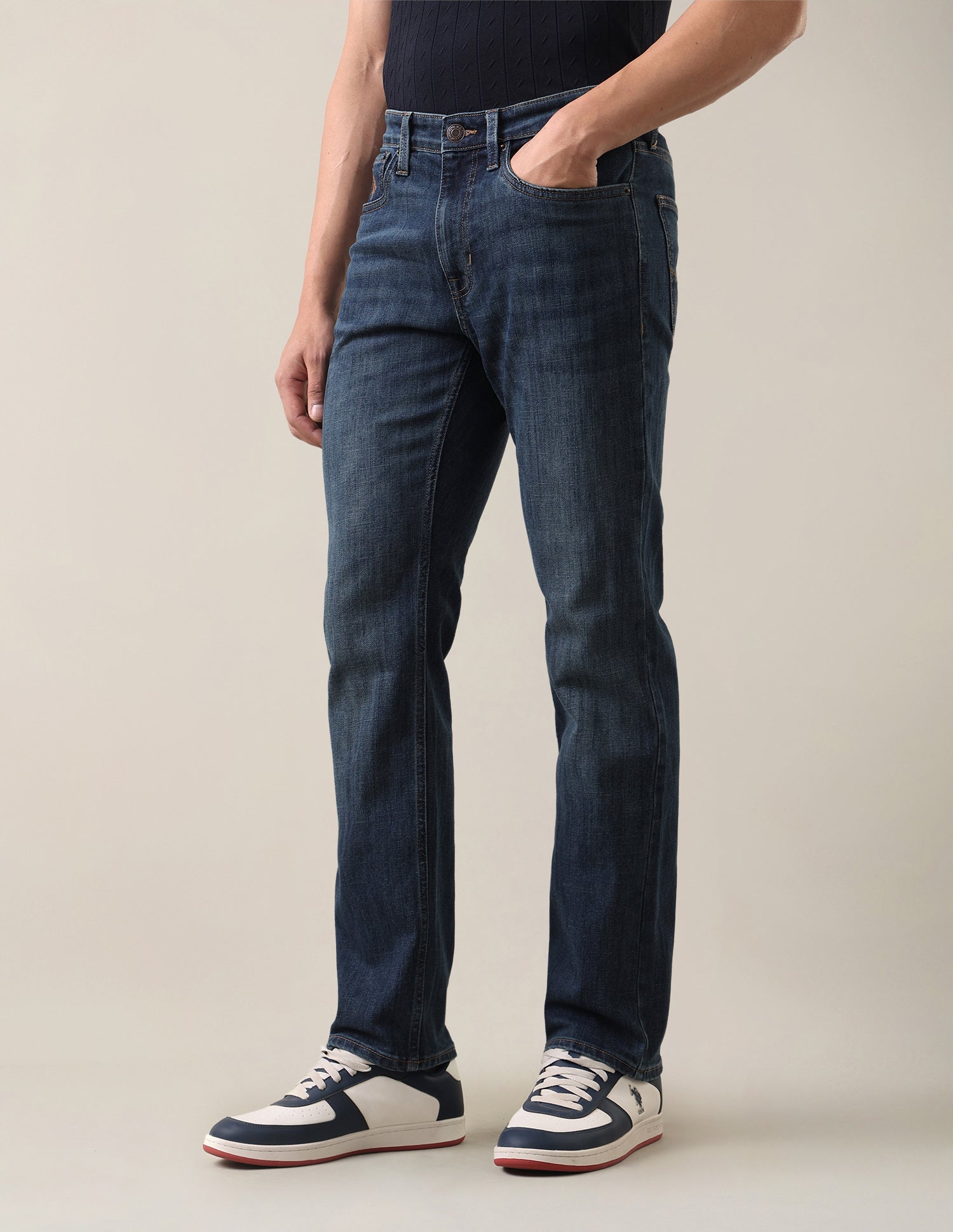 Harold Slim Straight Fit Blue Jeans Indigo - U.S. Polo Assn. India | Large