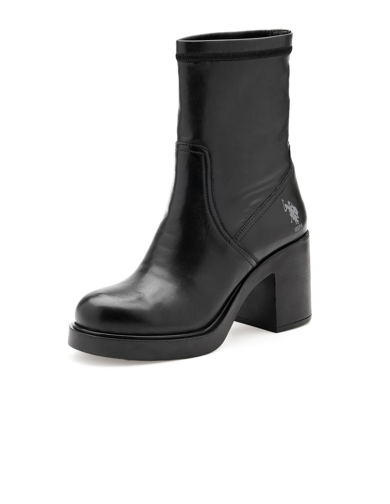 Women Vittoria Leather Ankle Boots Black - U.S. POLO ASSN. | Large