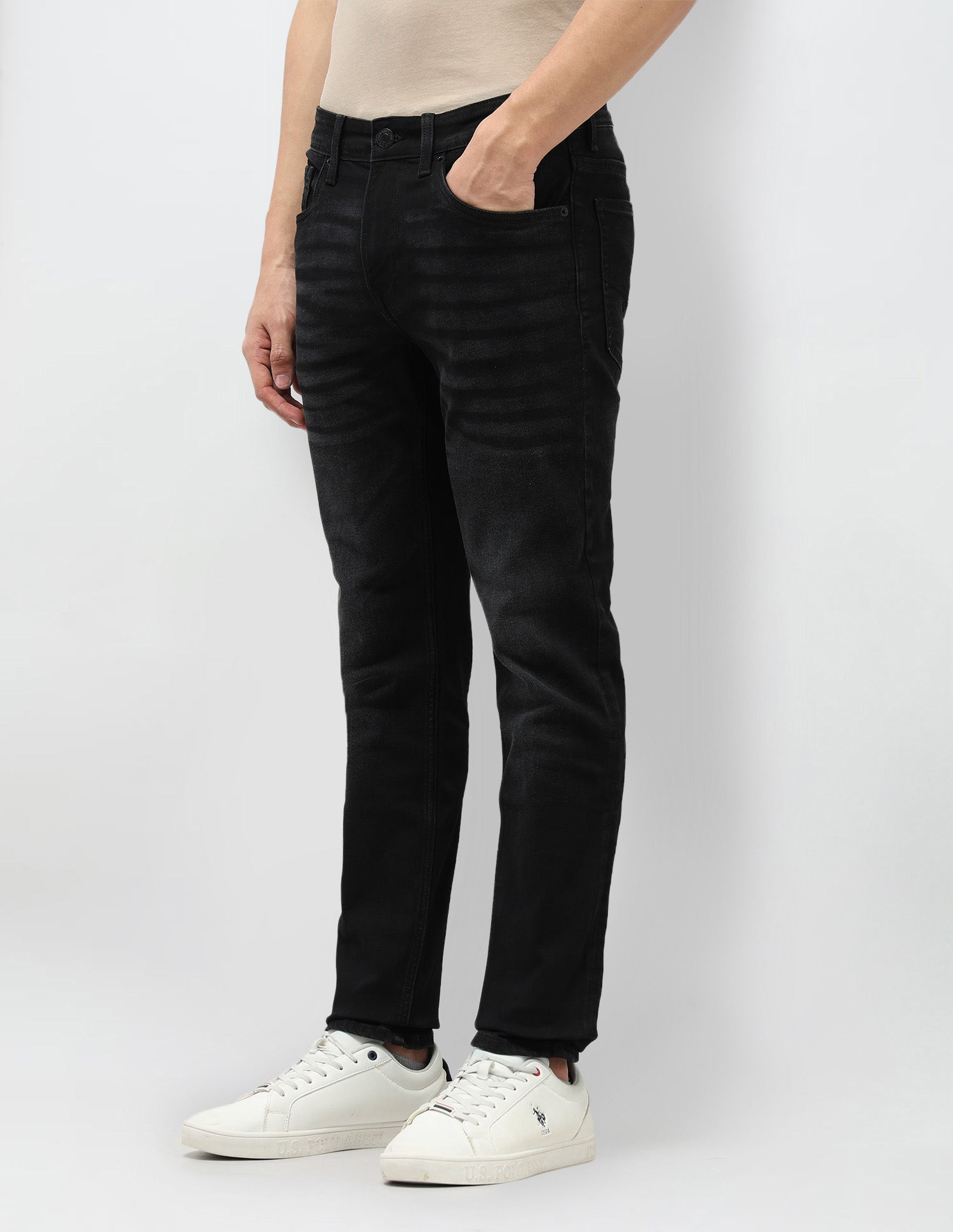 Brandon Slim Tapered Fit Black Jeans Black - U.S. POLO ASSN. | Large