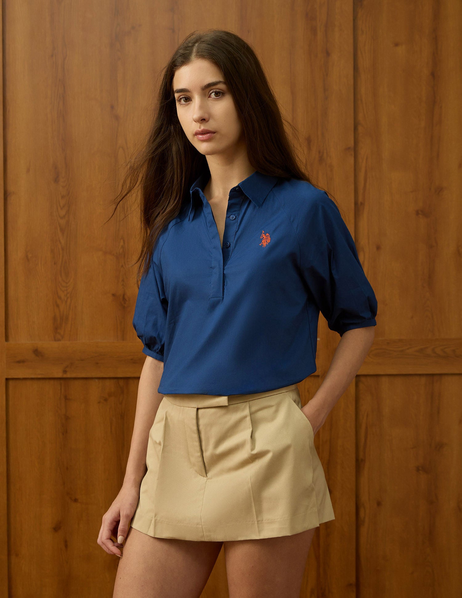 Regular Fit Solid Shirt Blue - U.S. POLO ASSN. | Large