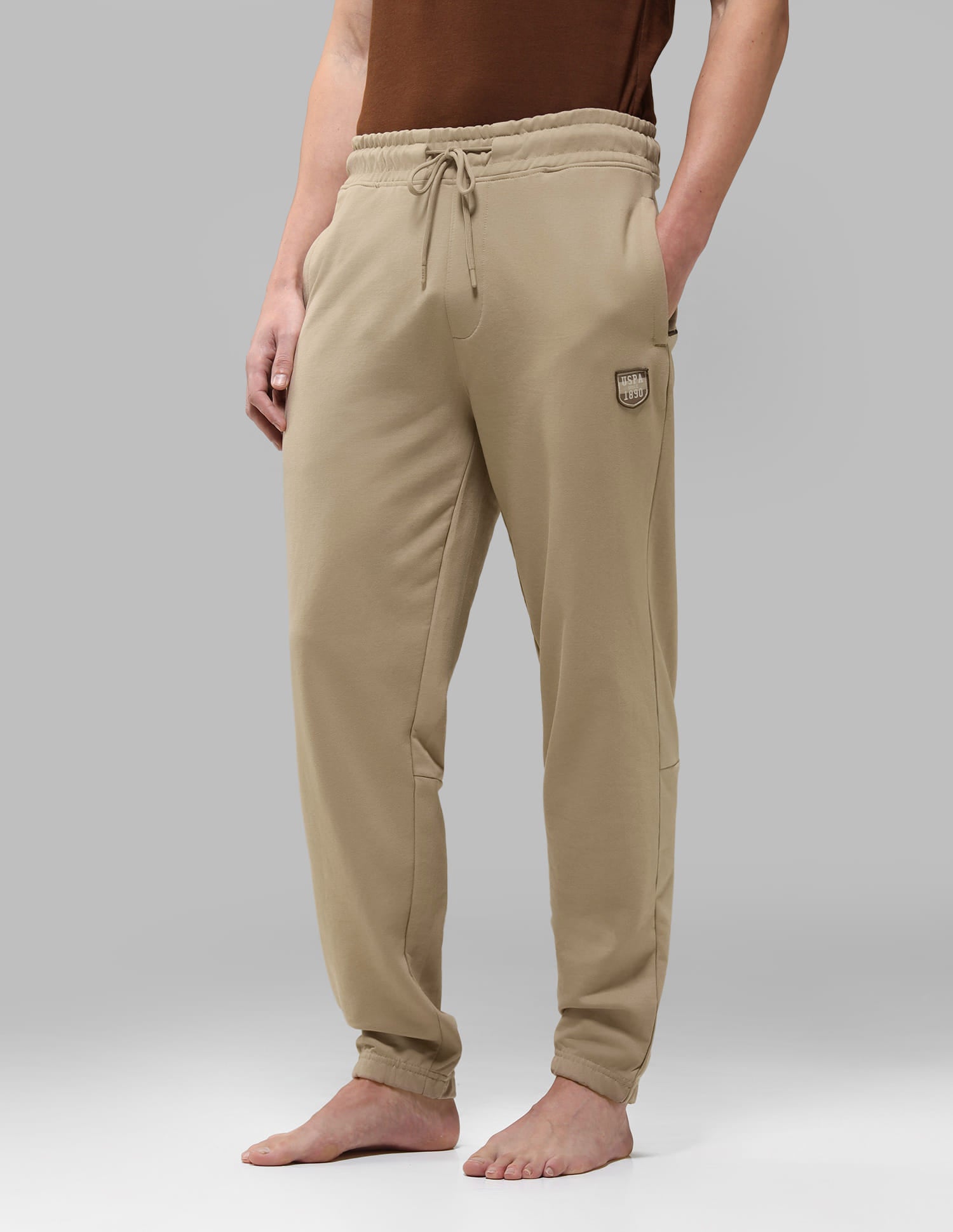 Breathable Relaxed Fit OJ010 Lounge Joggers Beige - U.S. Polo Assn. India | Large