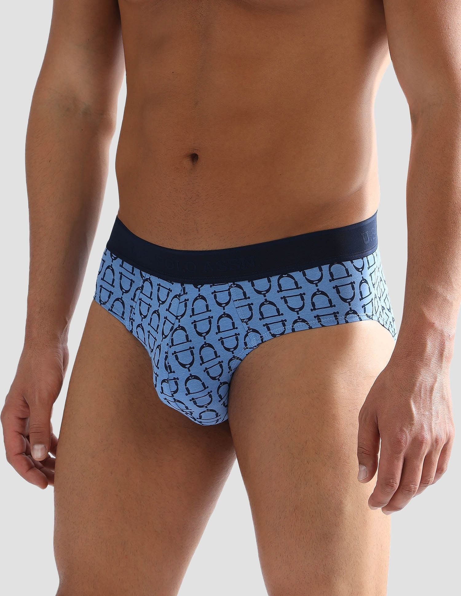 Elasticized Waist Printed PB005 Briefs - Pack of 1 Blue - U.S. POLO ASSN. | Large
