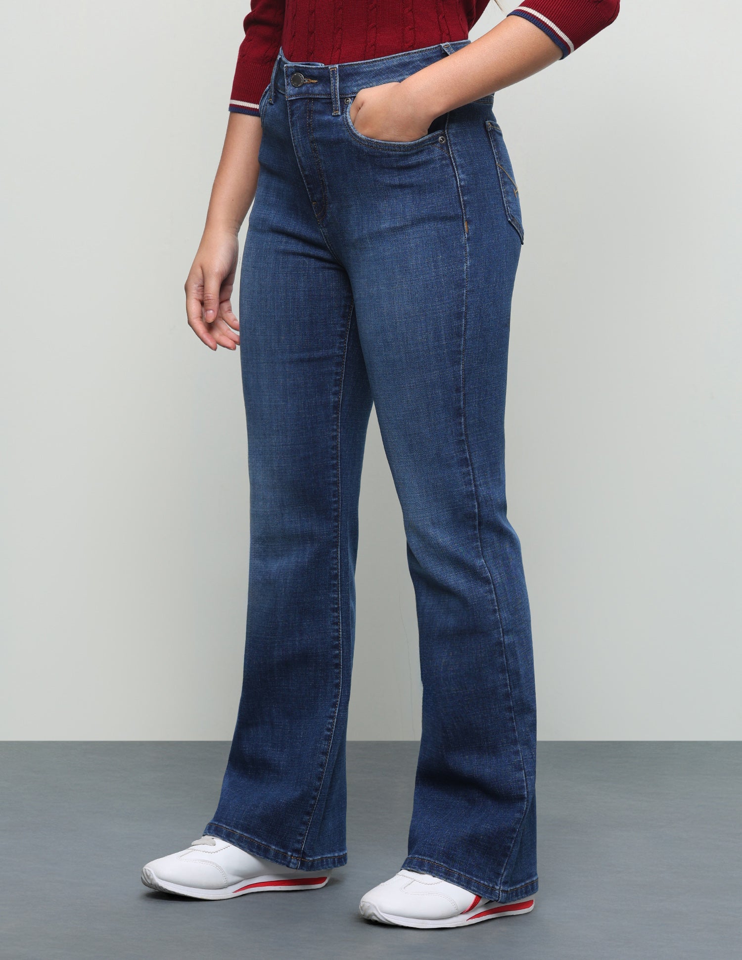 High Rise Bootcut Fit Jeans Dark Blue - U.S. Polo Assn. India | Large
