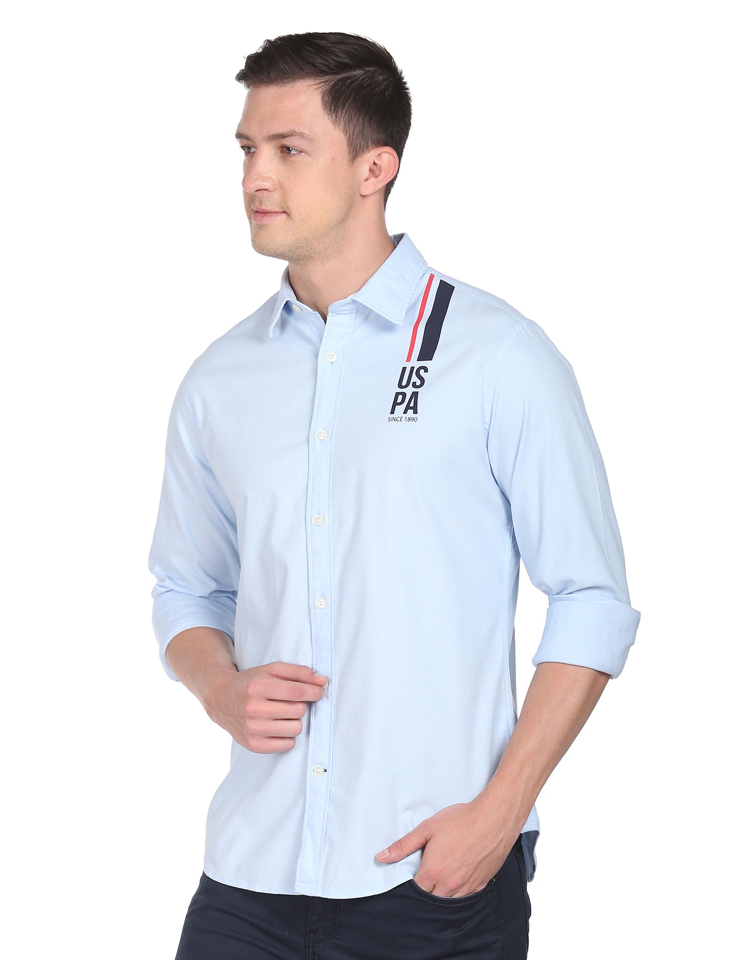Stretchy Oxford Shirt Blue - U.S. POLO ASSN. | Large