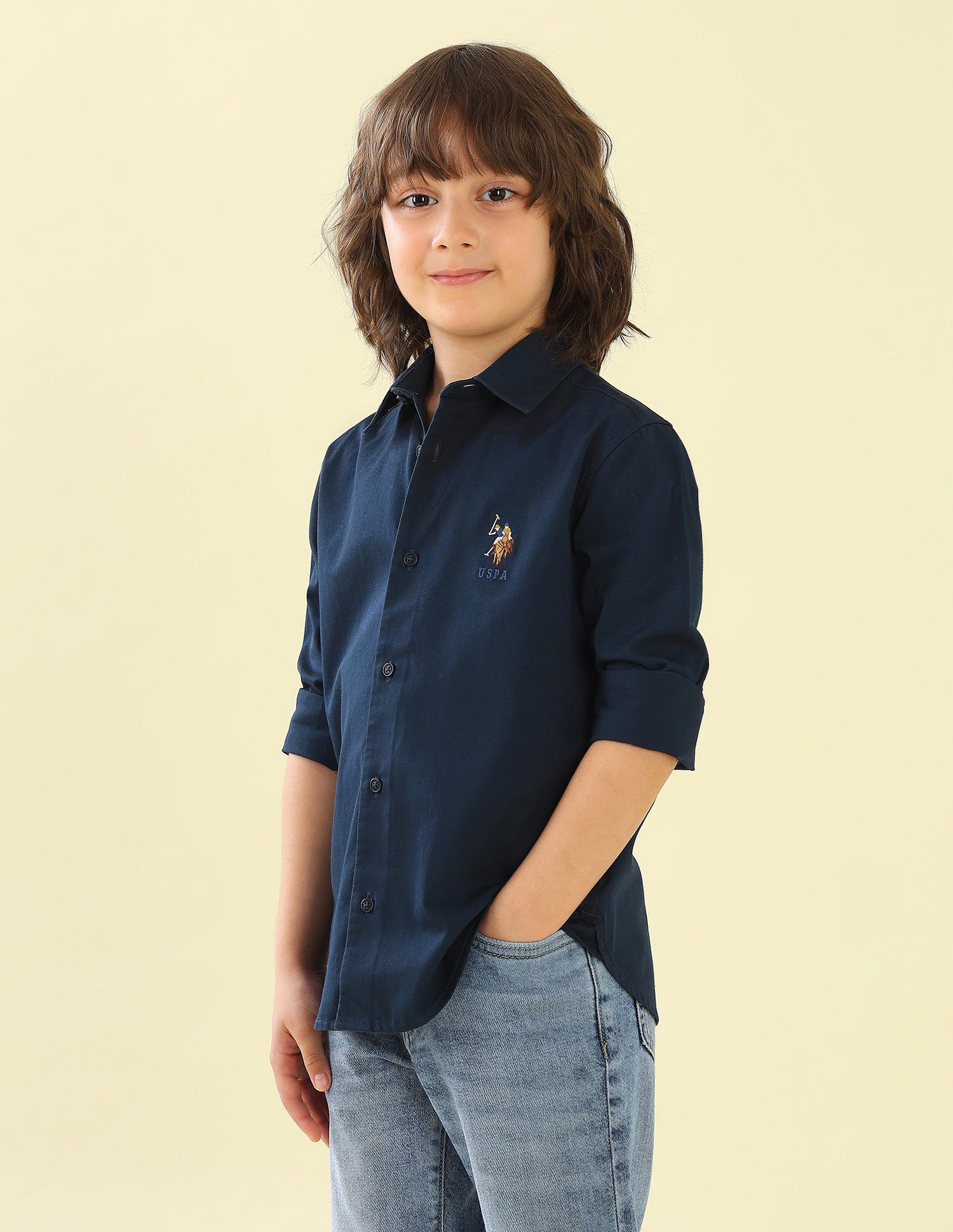 Twill Graphic Brand Printed Shirt Navy - U.S. Polo Assn. India | Large