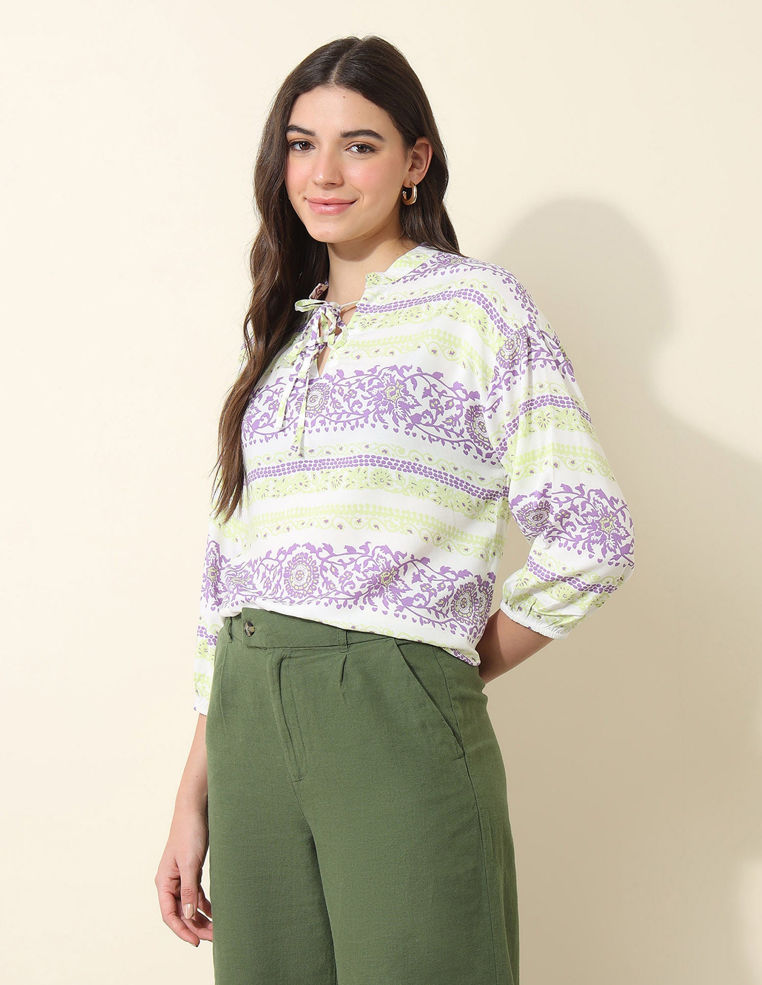 Tie-Up Printed Top Multicoloured - U.S. POLO ASSN. | Large