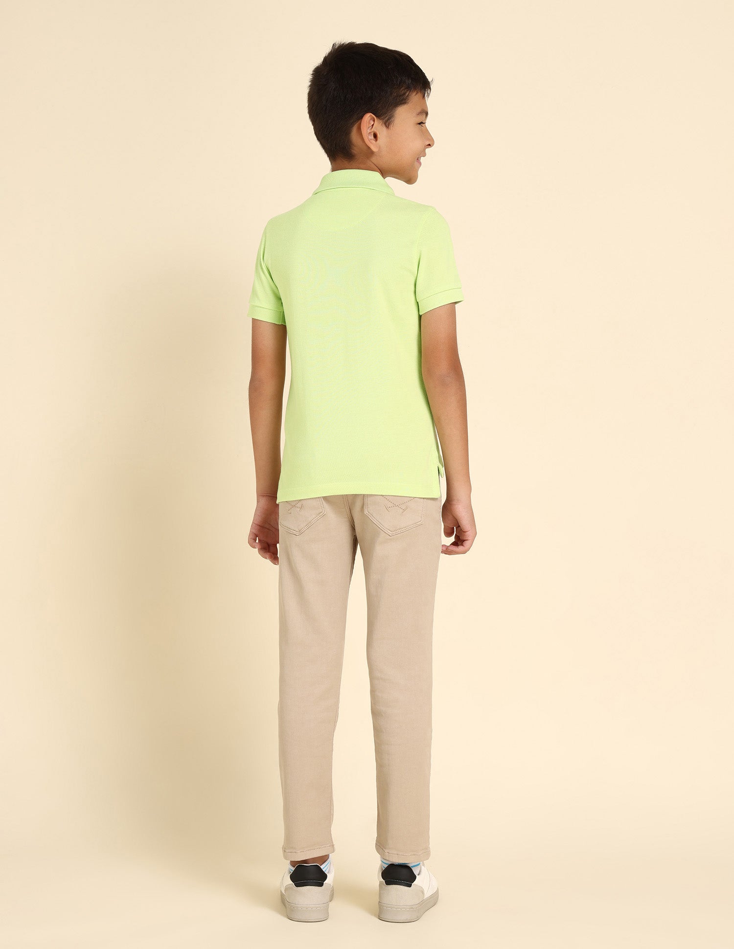 Boys Cotton Printed Polo Shirt Green - U.S. Polo Assn. India | Large