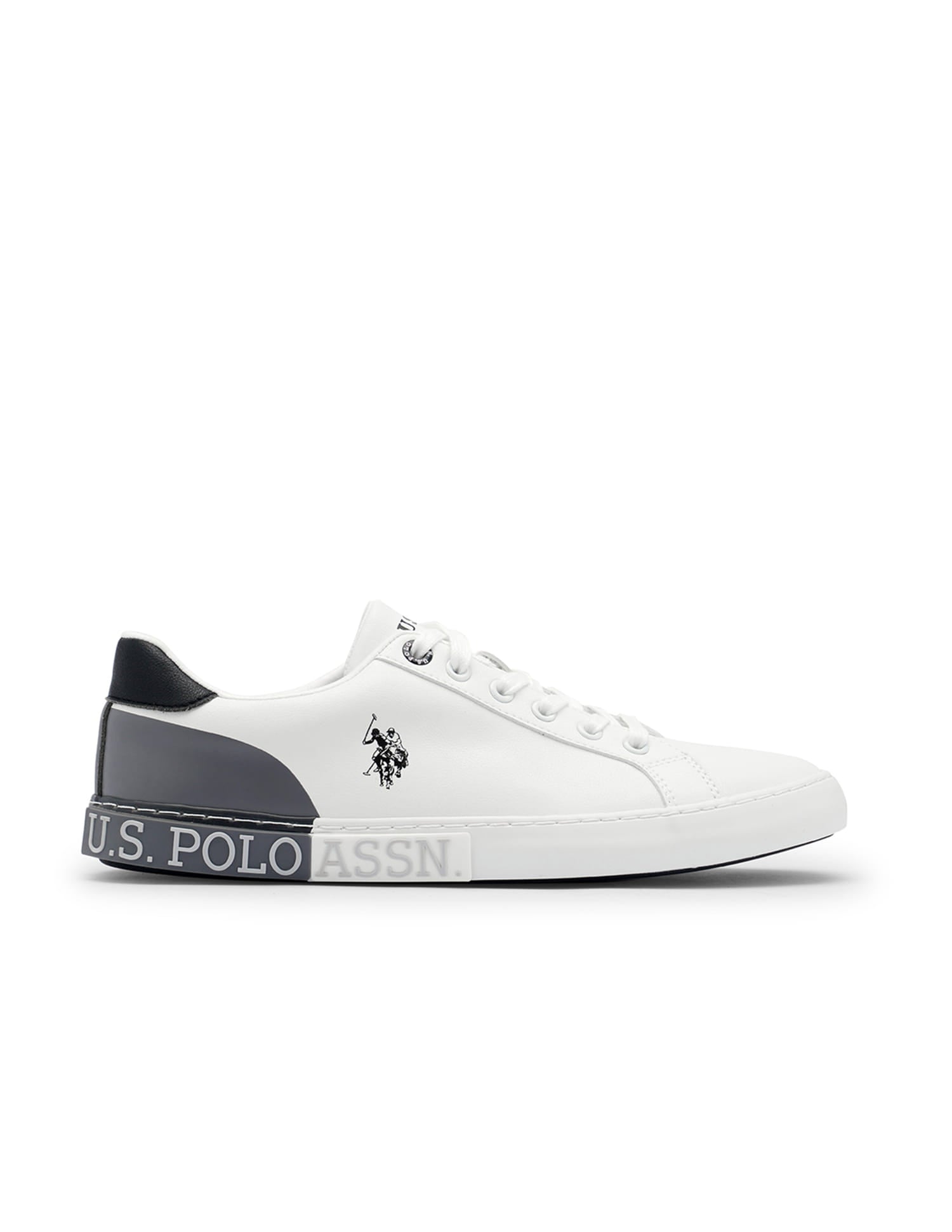 Men Central Lacing Solid Planal Sneakers Grey - U.S. Polo Assn. India | Large