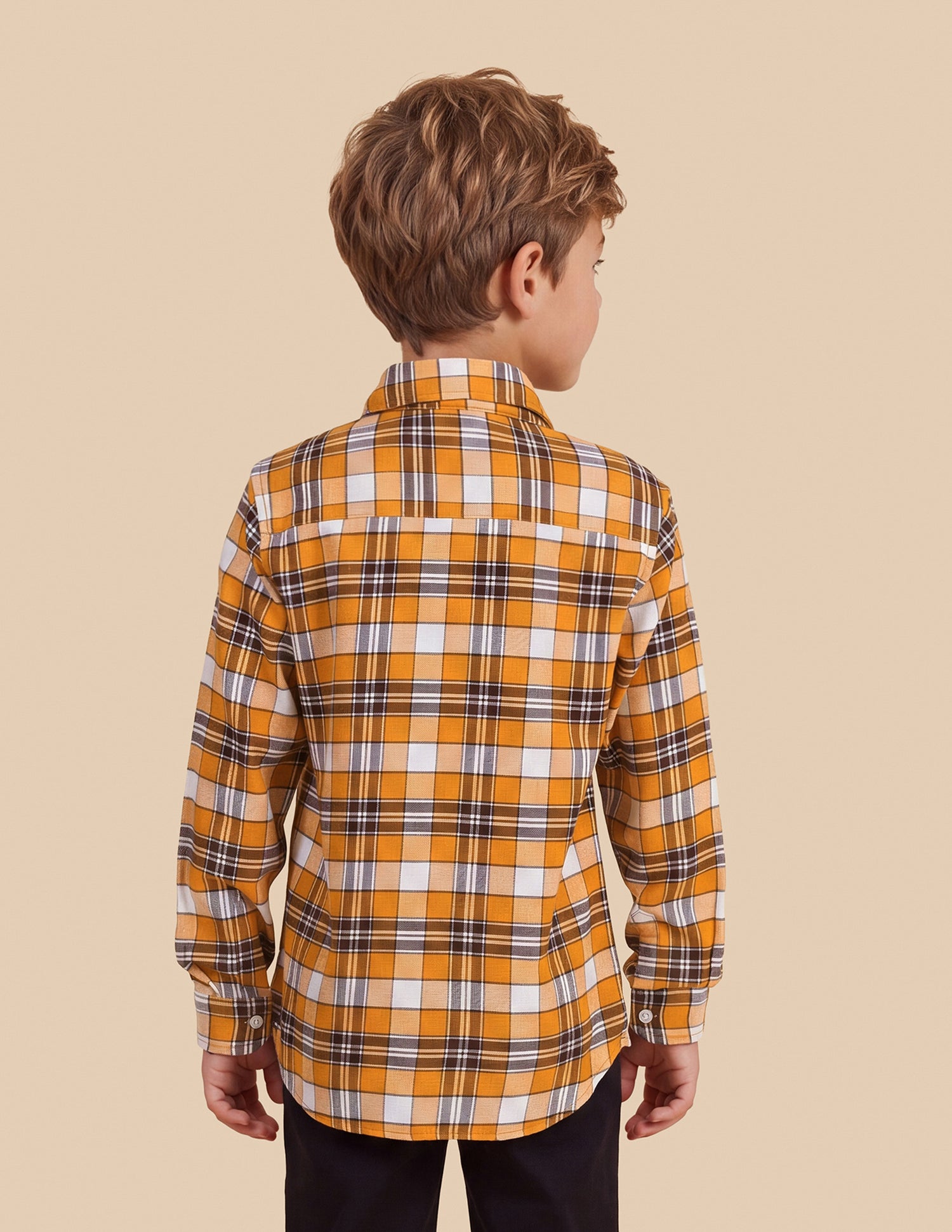Plaid Checked Twill Shirt Mustard - U.S. Polo Assn. India | Large