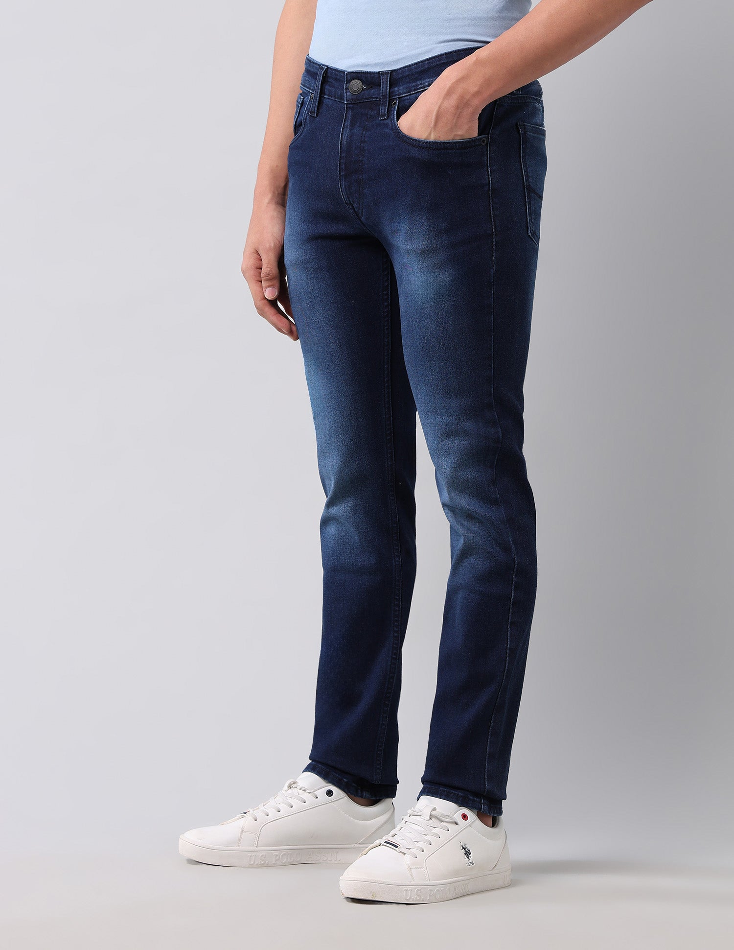 Regallo Skinny Fit Blue Jeans Dark Blue - U.S. Polo Assn. India | Large