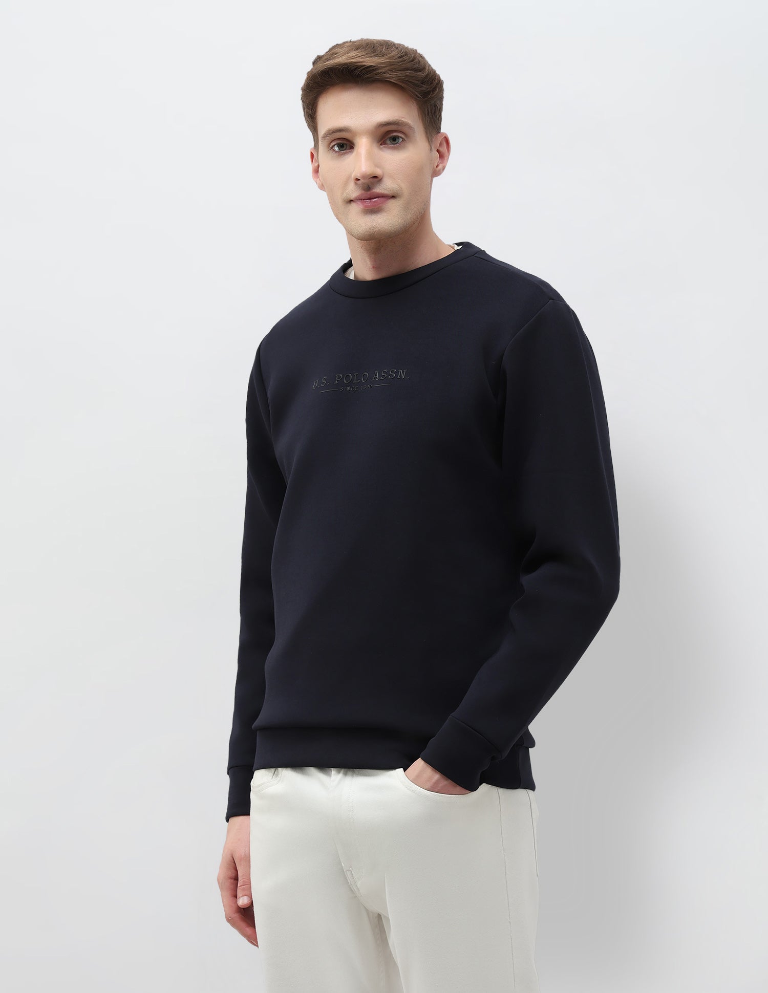 Solid Regular Fit Sweatshirt Navy - U.S. POLO ASSN. | Large