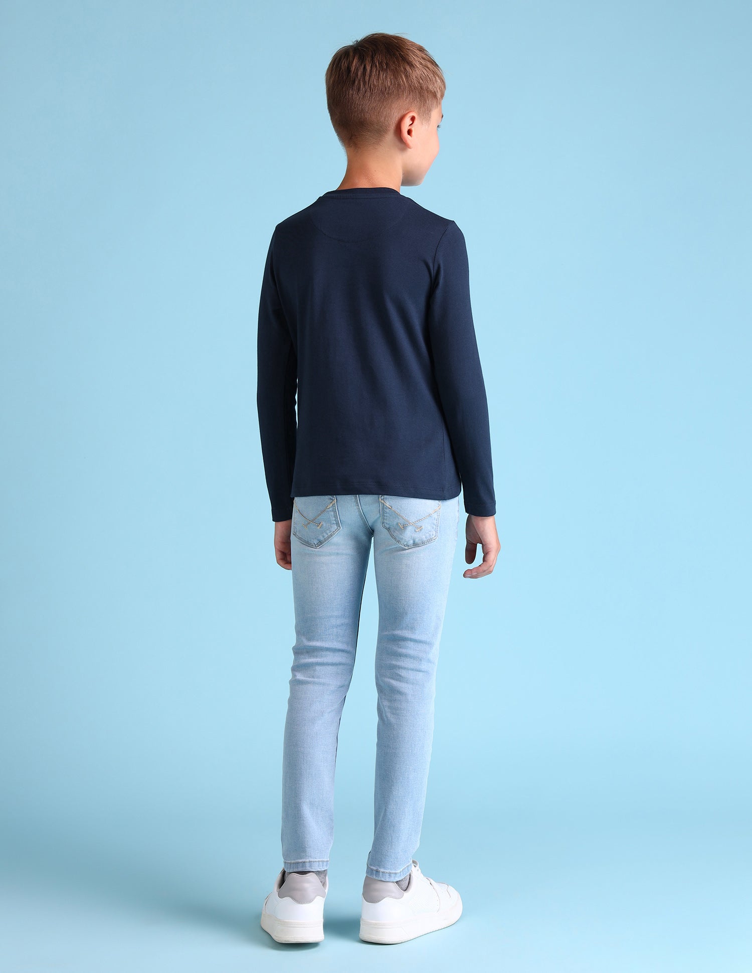 Boys Cotton Regular Fit T-Shirt Navy - U.S. POLO ASSN. | Large