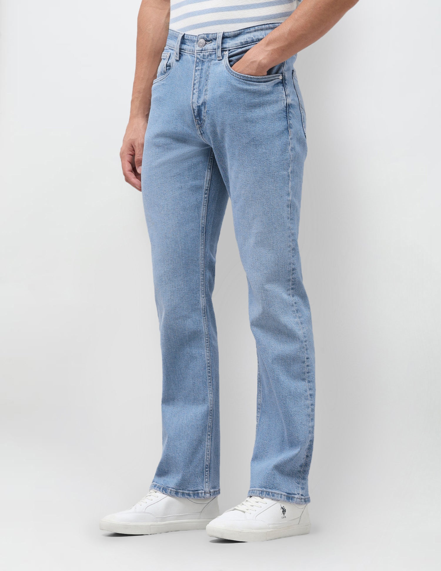 Connor Bootcut Fit Blue Jeans Light Blue - U.S. Polo Assn. India | Large