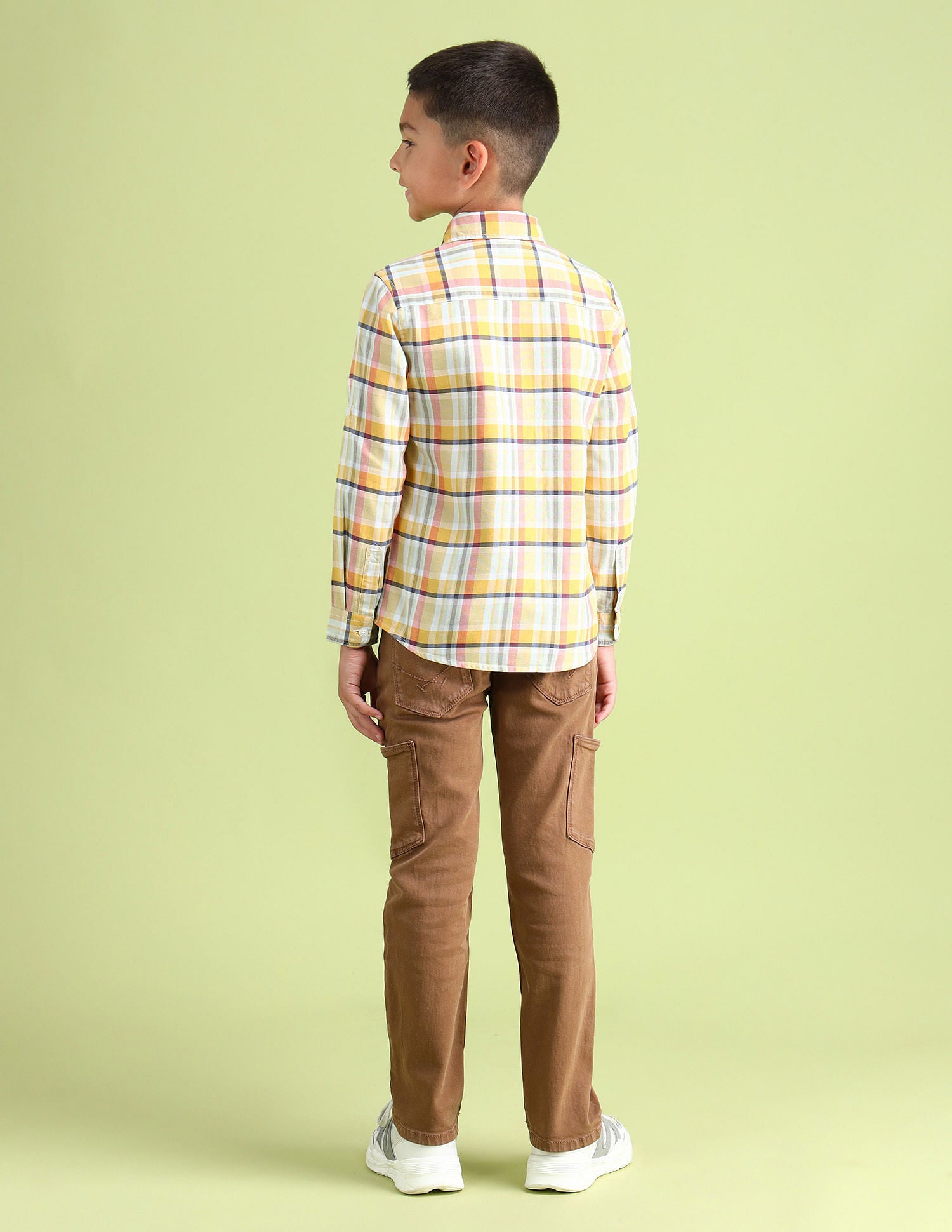 Dobby Regular Fit Checked Shirt Medium Yellow - U.S. POLO ASSN. | Large