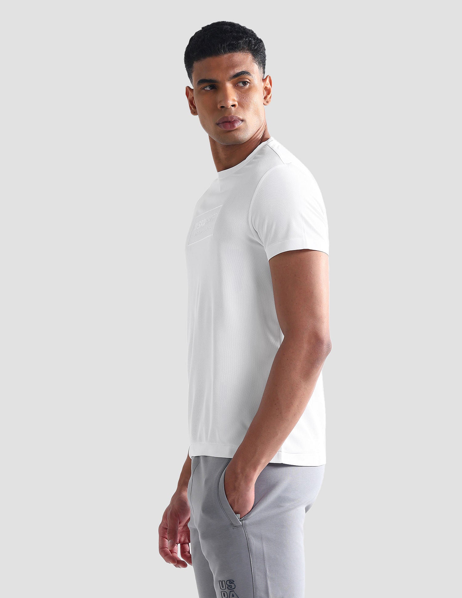 Crew Neck Brand Print T-Shirt White - U.S. POLO ASSN. | Large