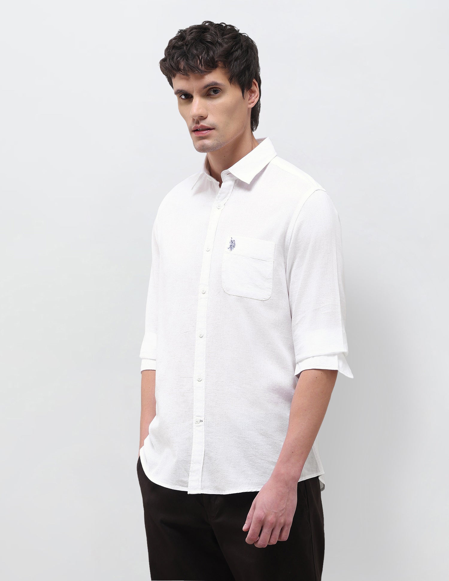 Solid Regular Fit Shirt White - U.S. Polo Assn. India | Large