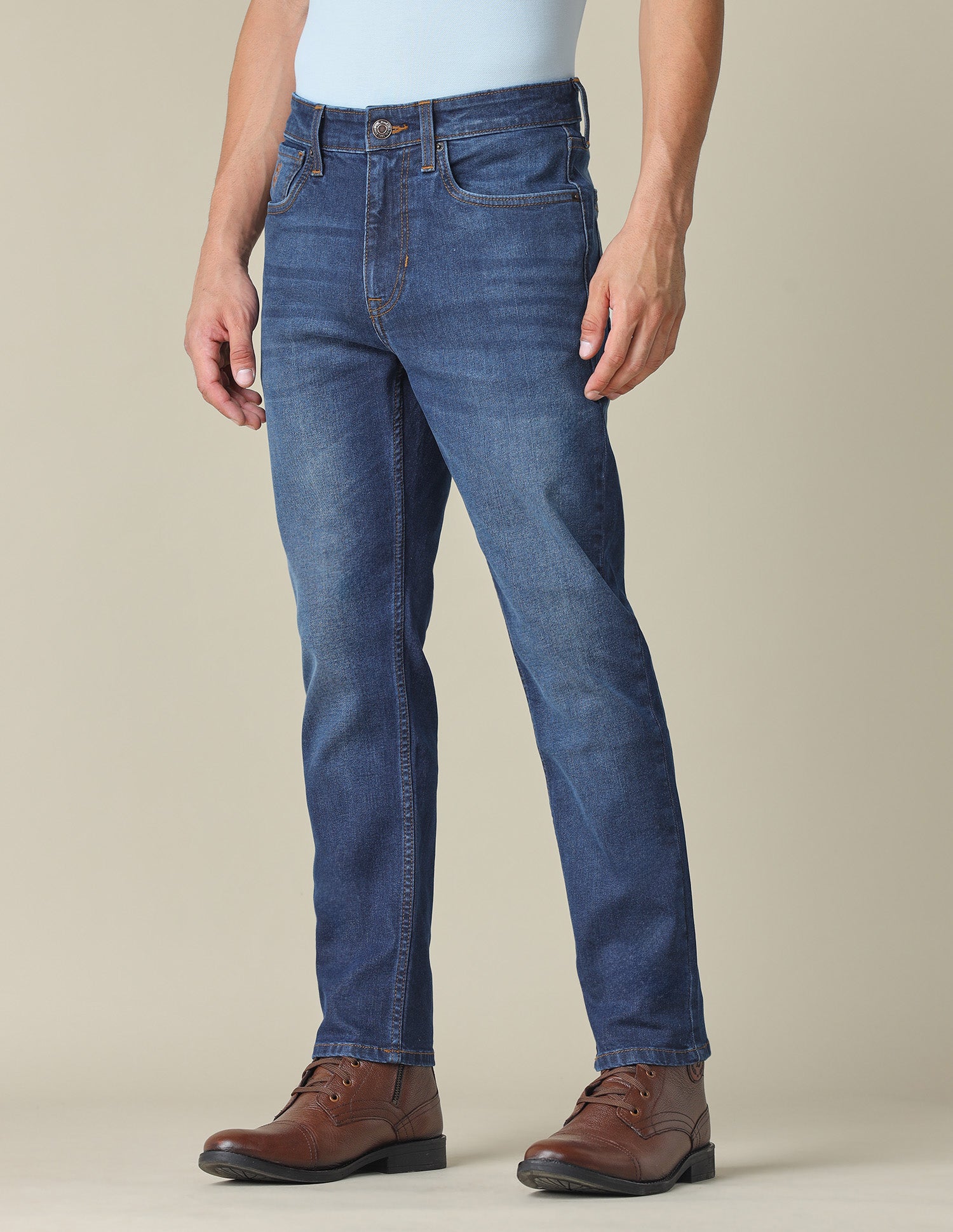 Cole Comfort Cropped Fit Mid Rise Jeans Jeans Dark Indigo - U.S. POLO ASSN. | Large