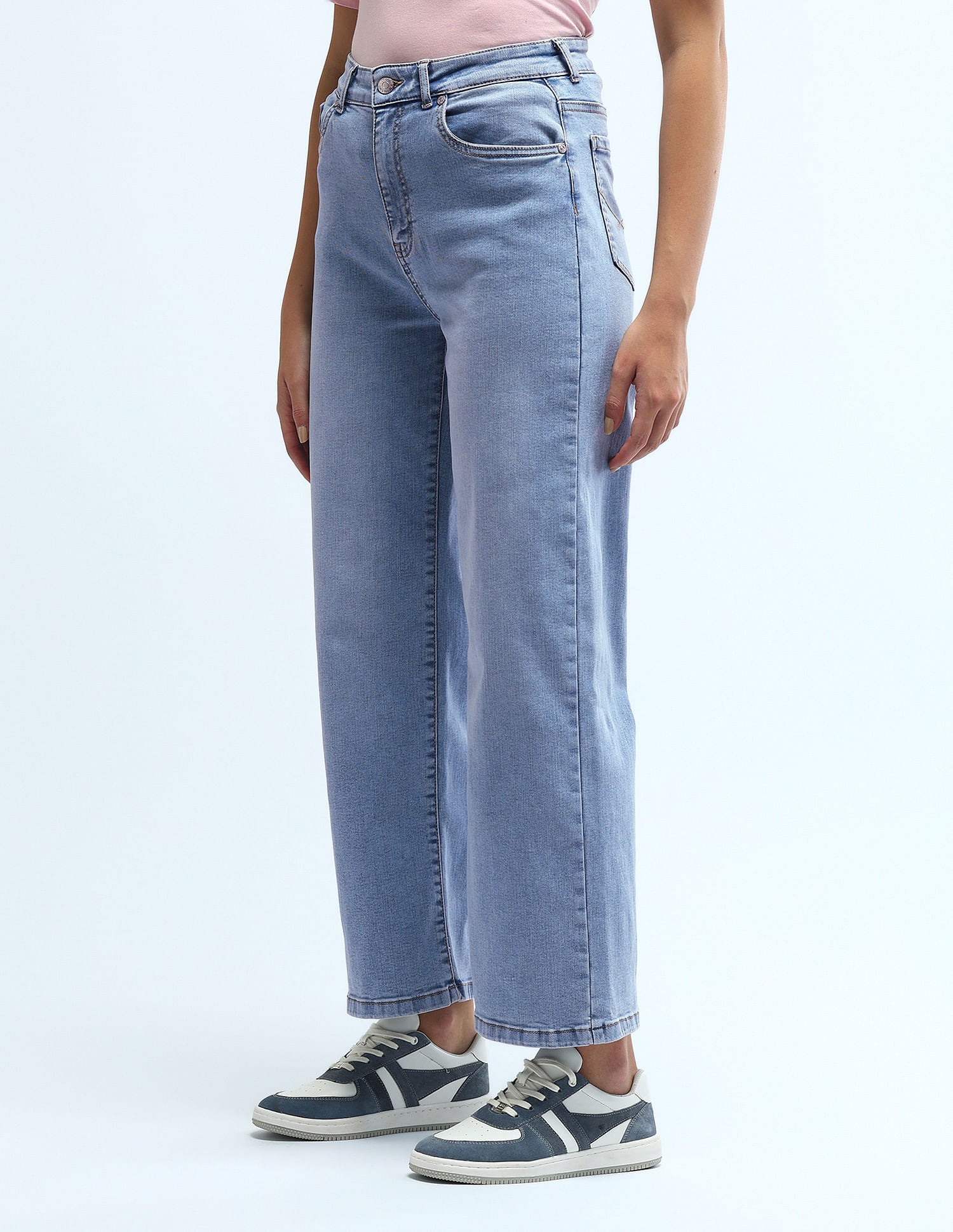 High Rise Wide Leg Jeans Blue - U.S. Polo Assn. India | Large