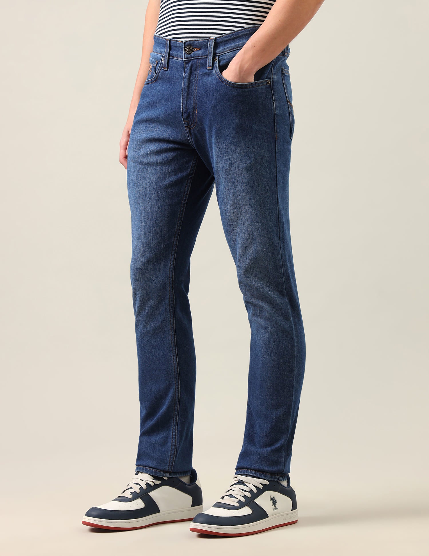 Brandon Slim-Tapered Fit Blue Jeans Blue - U.S. Polo Assn. India | Large