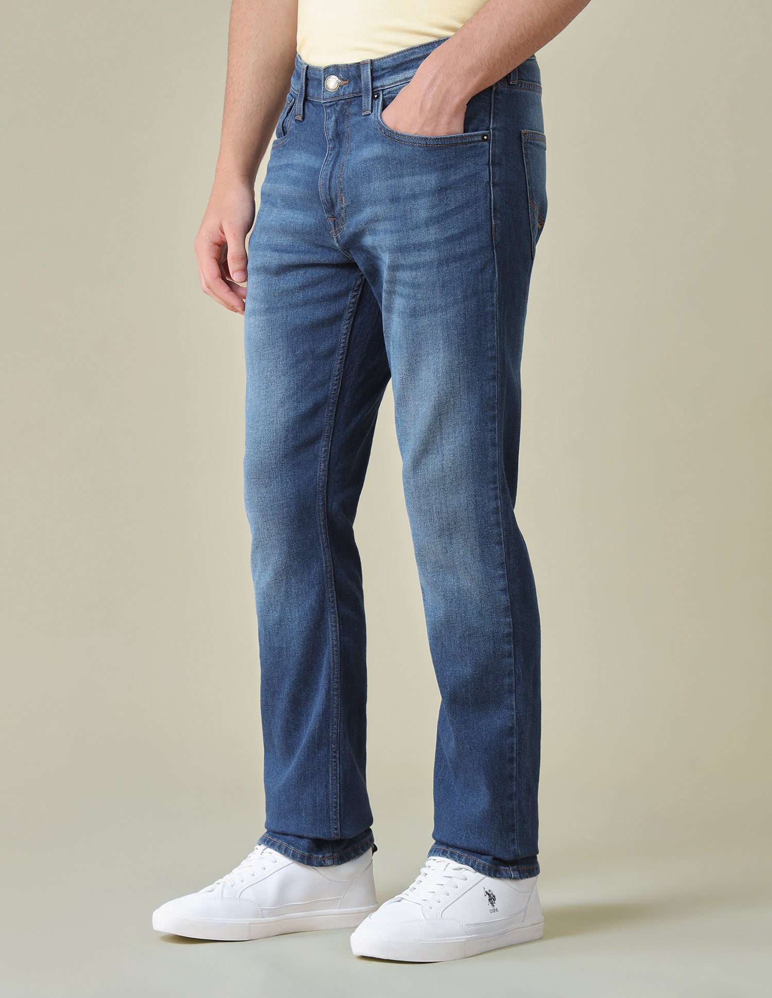 Harold Slim Straight Fit Blue Jeans Dark Blue - U.S. Polo Assn. India | Large