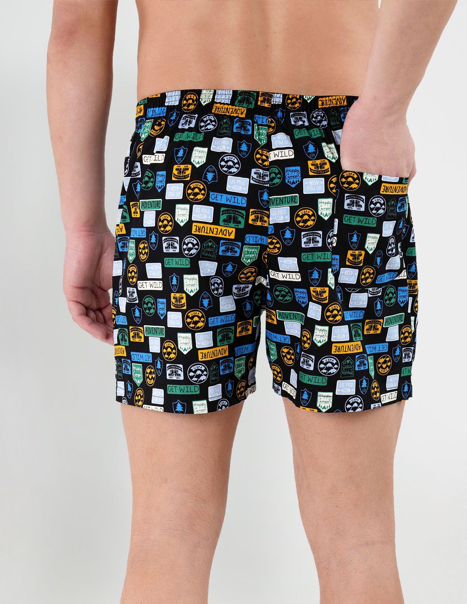 Graphic Print Cotton I657 Boxers - Pack Of 1 Black - U.S. POLO ASSN. | Large