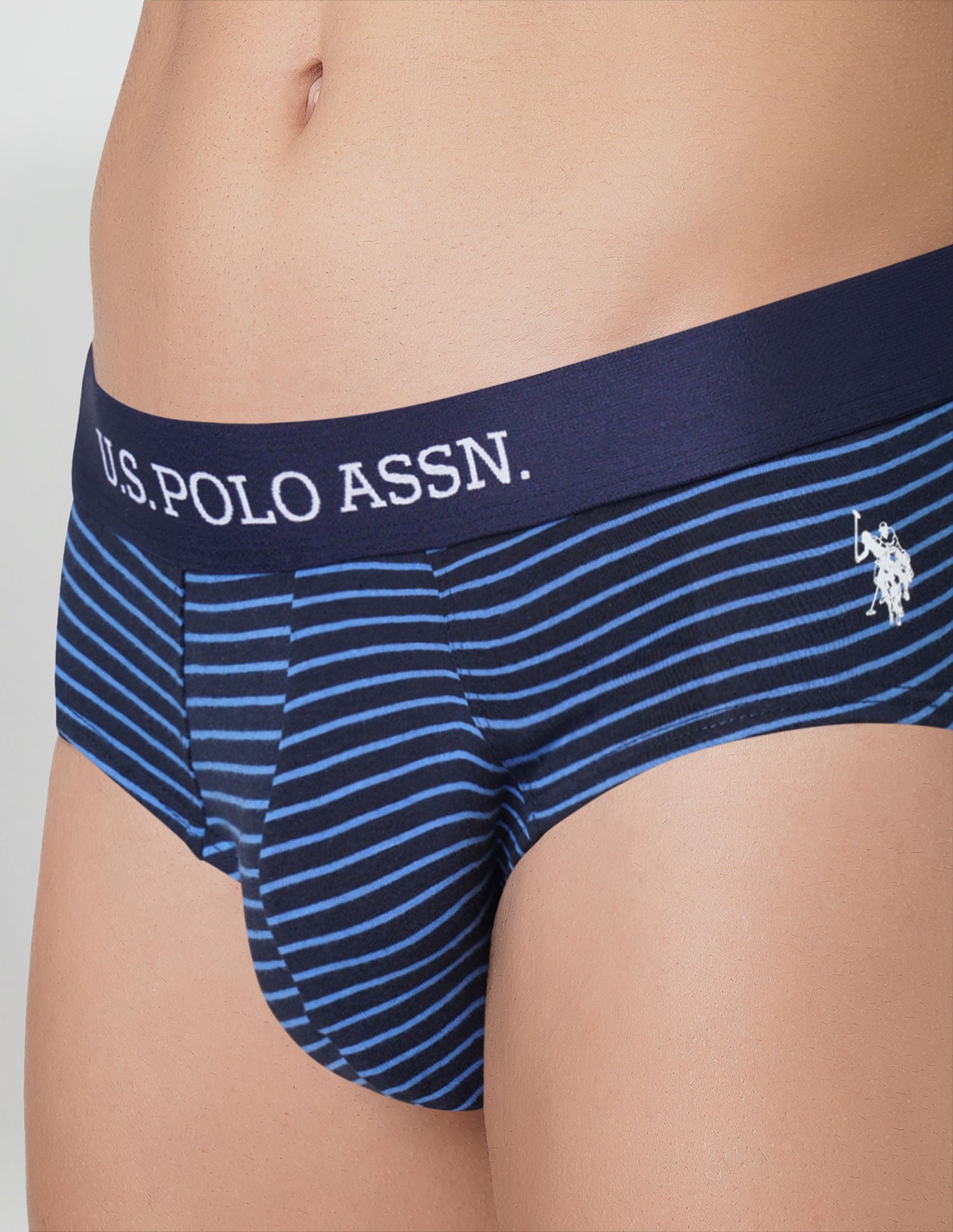 Striped Antibacterial EB005 Briefs - Pack Of 2 Navy and Maroon - U.S. POLO ASSN. | Large