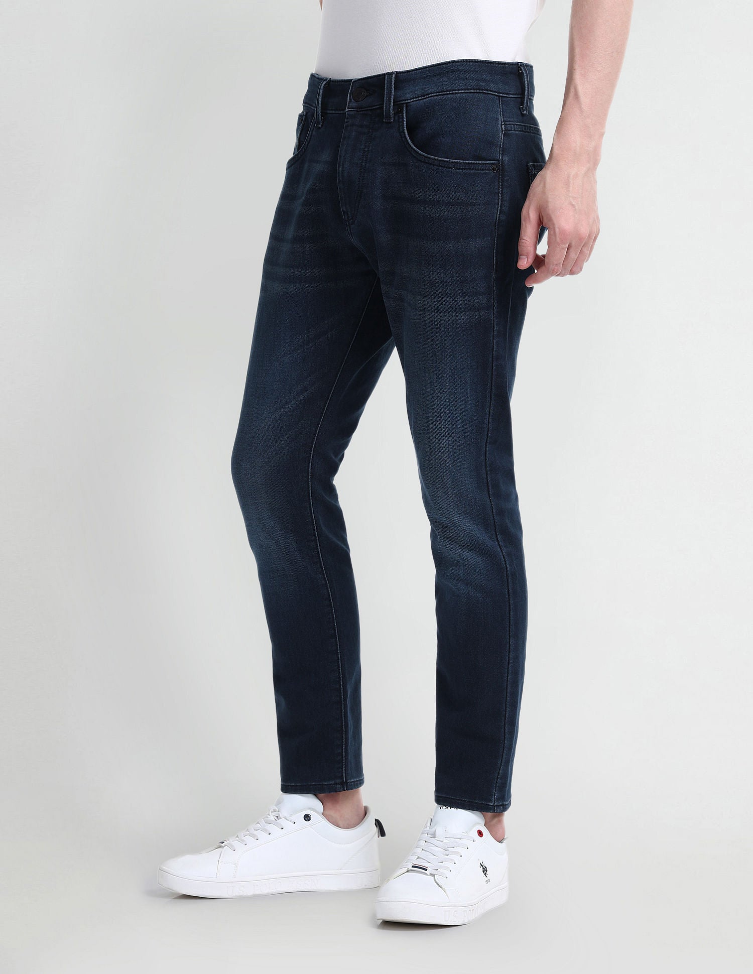 Henry Tapered Cropped Fit Blue Jeans Dark-Blue - U.S. Polo Assn. India | Large