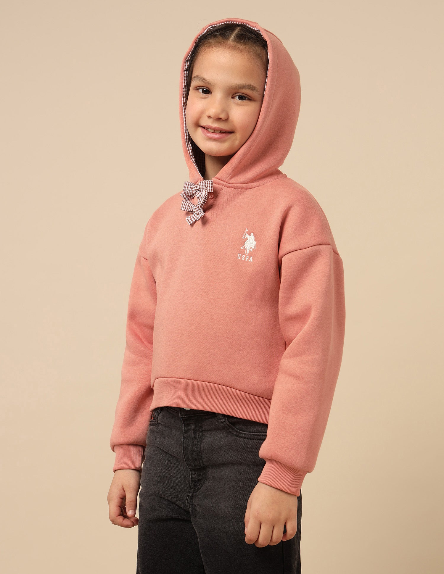 Girls Solid Comfort Fit Sweatshirt Rust - U.S. POLO ASSN. | Large